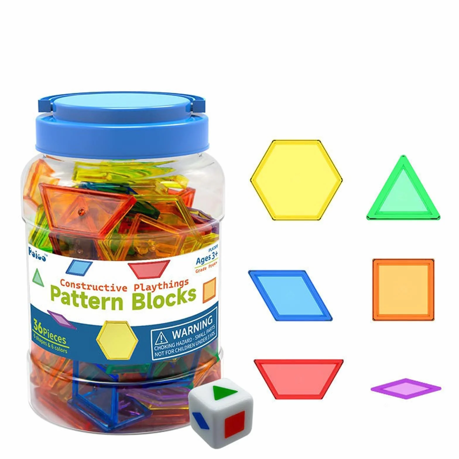 140 pezzi modelli traslucidi per manipolatori da tavolo luminosi accessori forme geometriche per primi giochi educativi (trasparente, 17 x 11 x 11 cm)