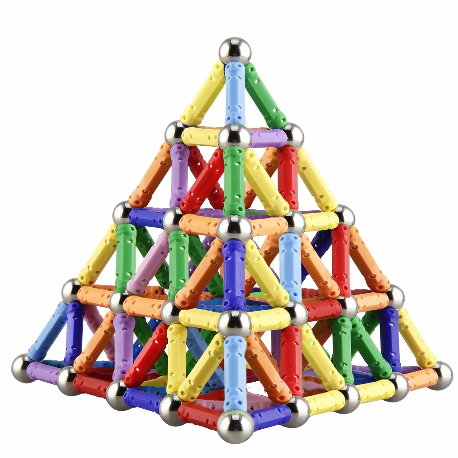 160 pezzi puzzle blocchi magnetici giocattoli, costruzione di magnete Kit di costruzione educativi per bambini che giocano gioco impilabile con mattoni e bastoncini magnetici