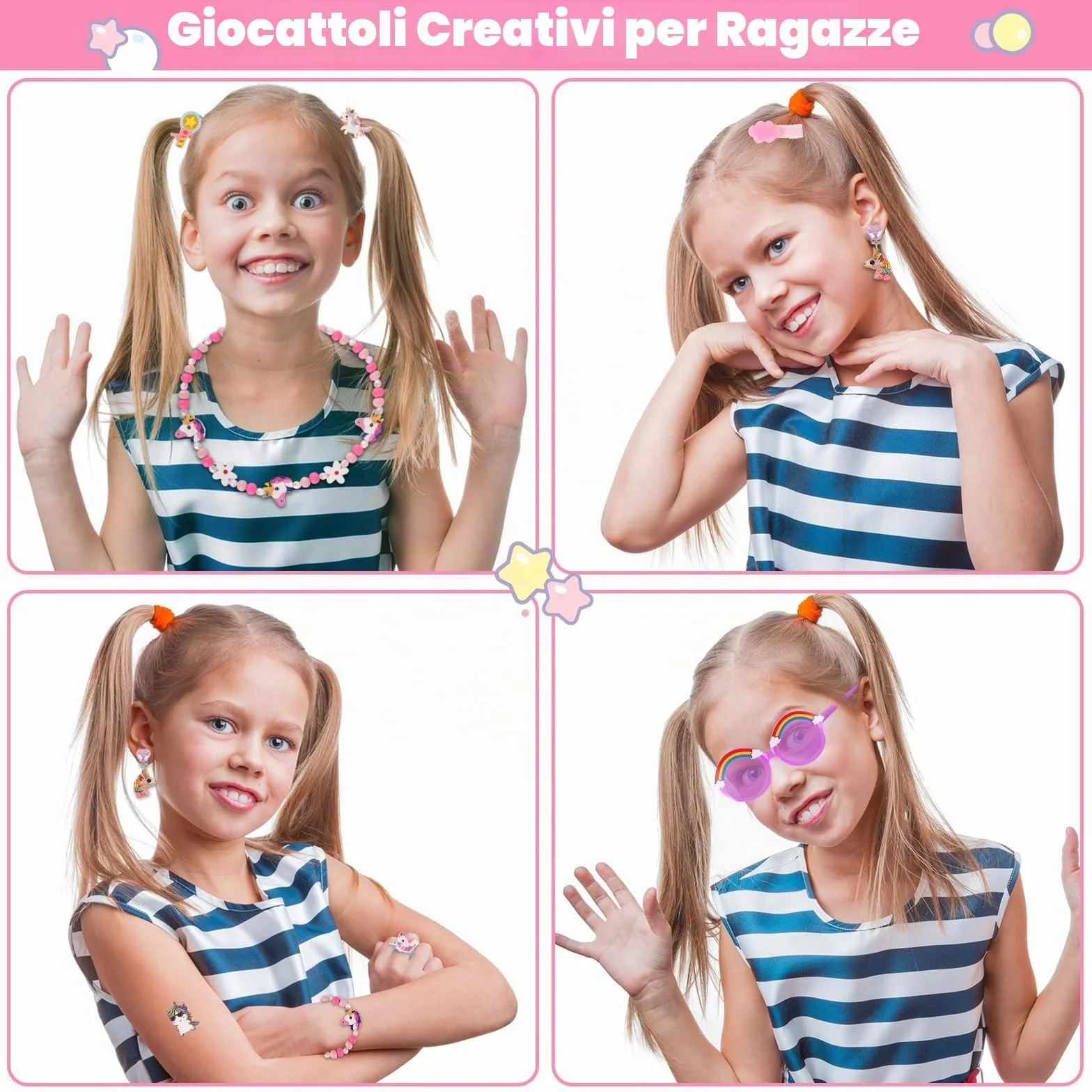 Calendario Avvento Bambina, Regalo di Natale con 24 Giorni di Sorprese, Regali Unicorno per Bambine e Bambini, Inclusi Giocattoli e Accessori per Capelli