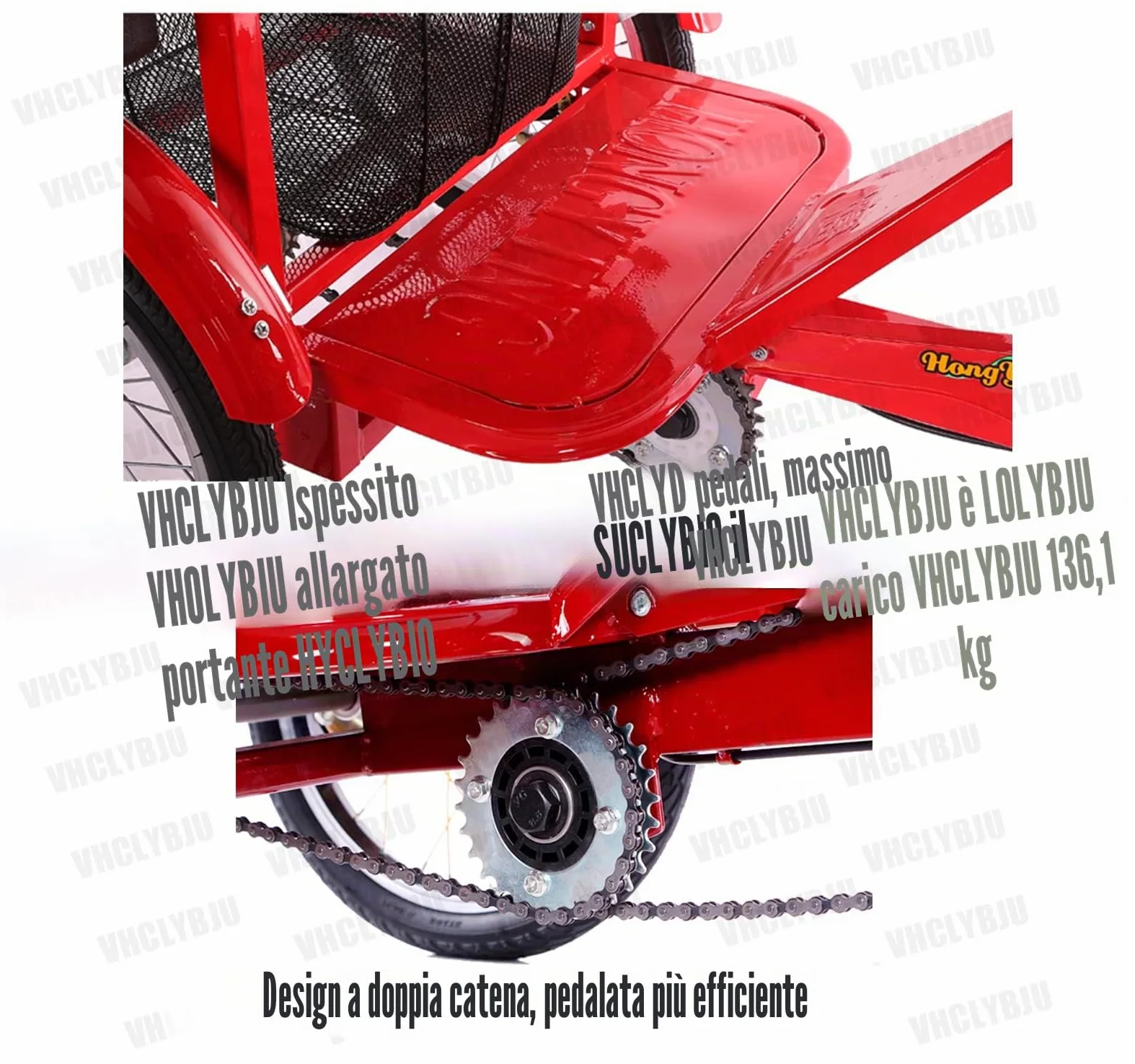 Triciclo per adulti per donna Triciclo pieghevole da 20 pollici con sedile posteriore + cesto allargato per due persone per viaggiare triciclo carico massimo 390 libbre (BLACK)