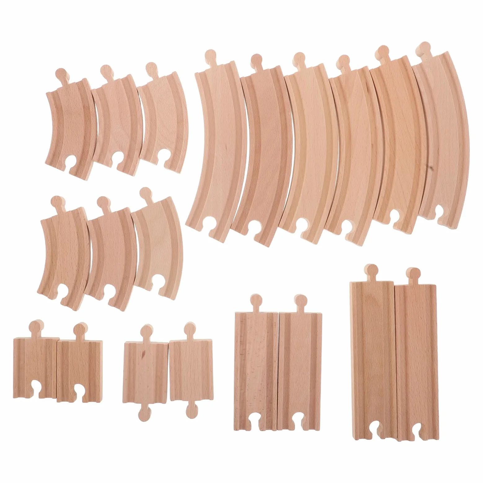 Gatuida Espansione Binari Trenino Elettrico in Legno, Accessori per Treni con Curve e Rettilinei, Kit Creativo per Ragazzo Ragazza da 20 Pezzi