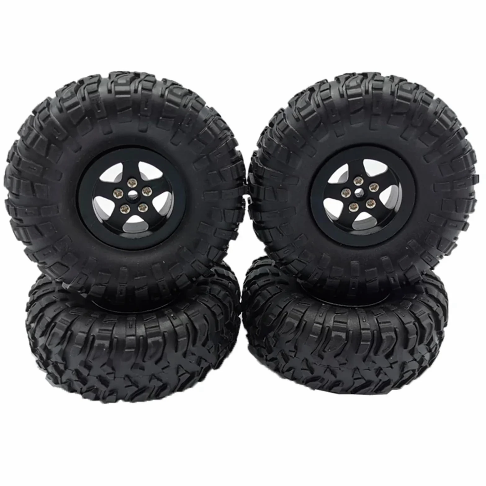 Compatibile con MN per D90 MN99S per WPL C14 C24 B14 B24 B36 RC auto parti di aggiornamento cerchione in metallo con pneumatici in gomma RC Car Ruota