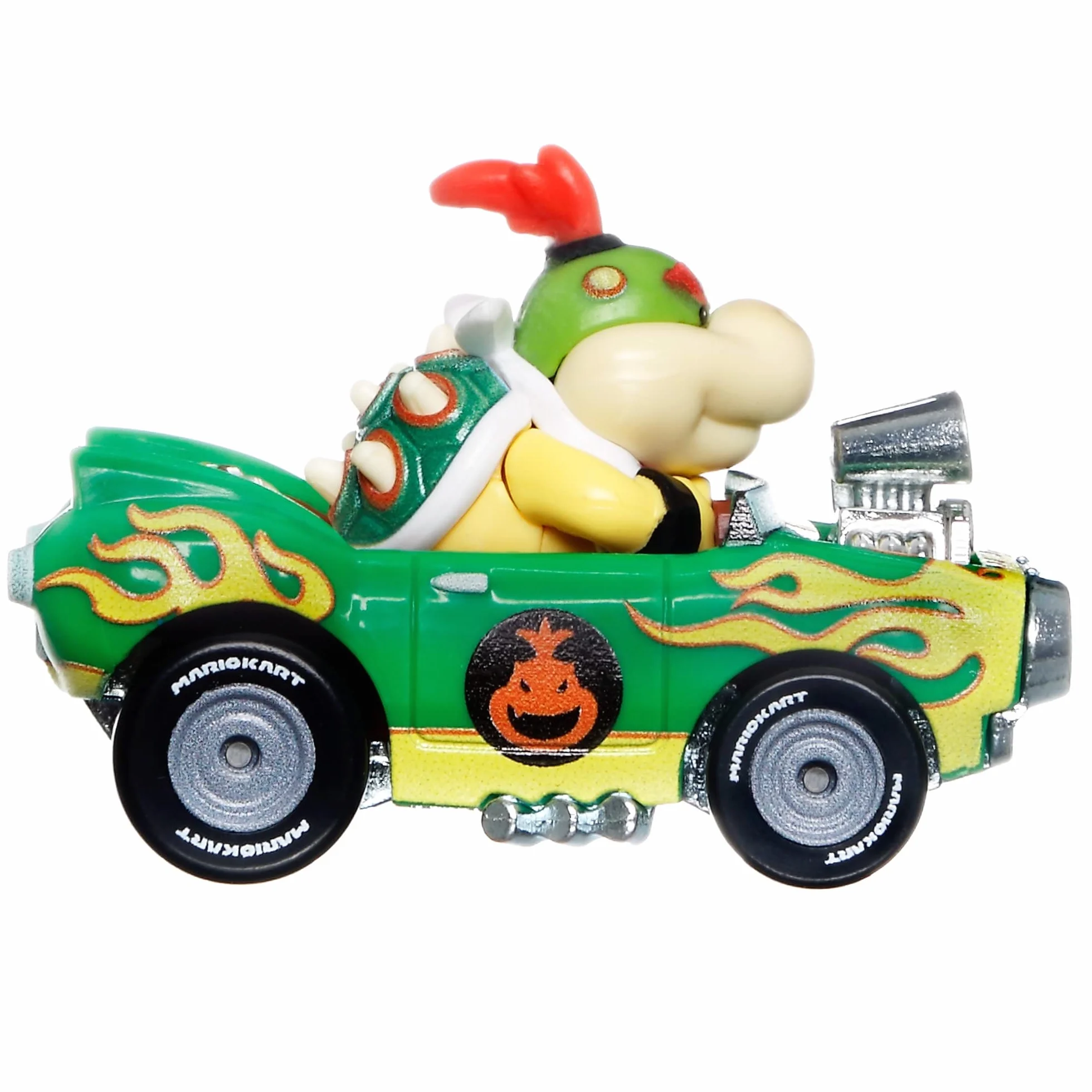 Hot Wheels Modello DieCast KART di BOWSER JR. versione FLAME FLYER da SUPER MARIO KART Scala 1:64-5cm