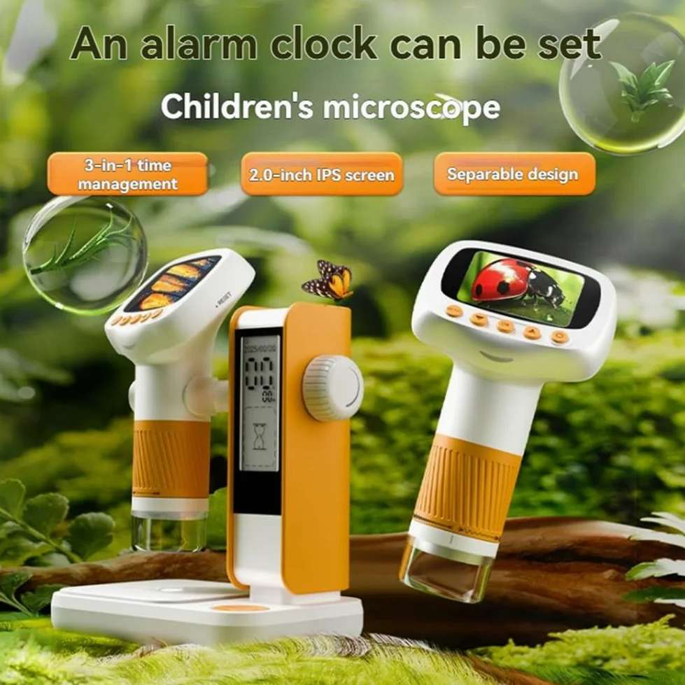 Microscopio Portatile per Bambini, Microscopio con Supporto per Bambini, Giocattolo, Regalo Educativo per Studenti