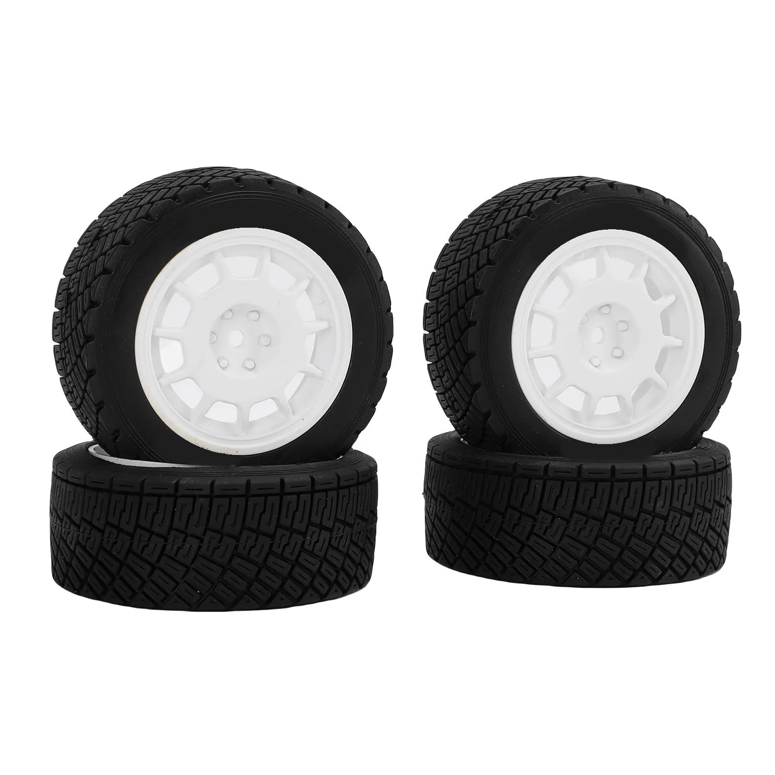 Buachois Pneumatici per Auto RC, 4 Pezzi Gomma Sostituzione per Modellini 12mm Antiscivolo Design Testurizzato, Ruote per Veicoli Radiocomandati Giocattolo