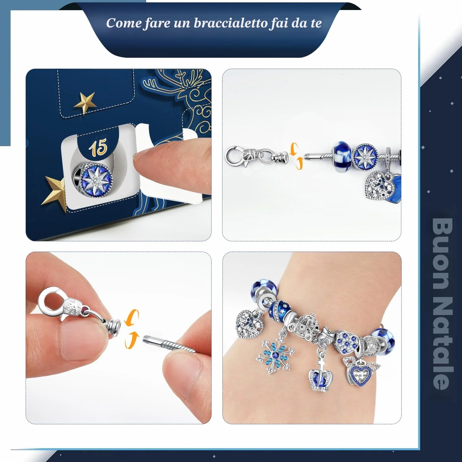 Calendario Avvento Gioielli 2026 Bambina Donna, Calendario Avvento Bracciale Bambini Kinder Fai da Te, Braccialetti Regalini Sorprese Regalo di Natale per Ragazza Donna