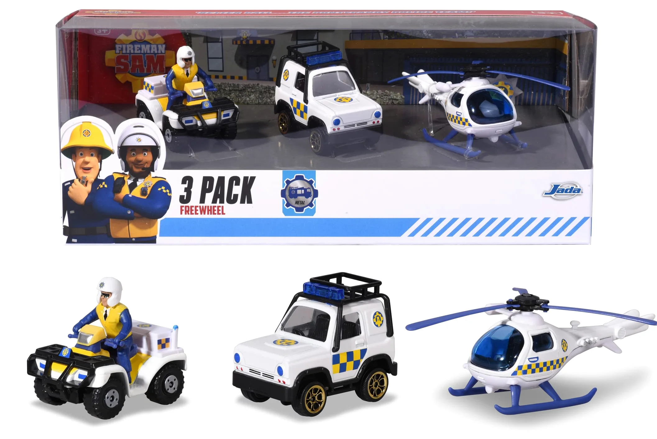 Dickie Toys Sam Sam Sam - Set di 3 personaggi del pompiere, 1:64, 5-8 cm di lunghezza