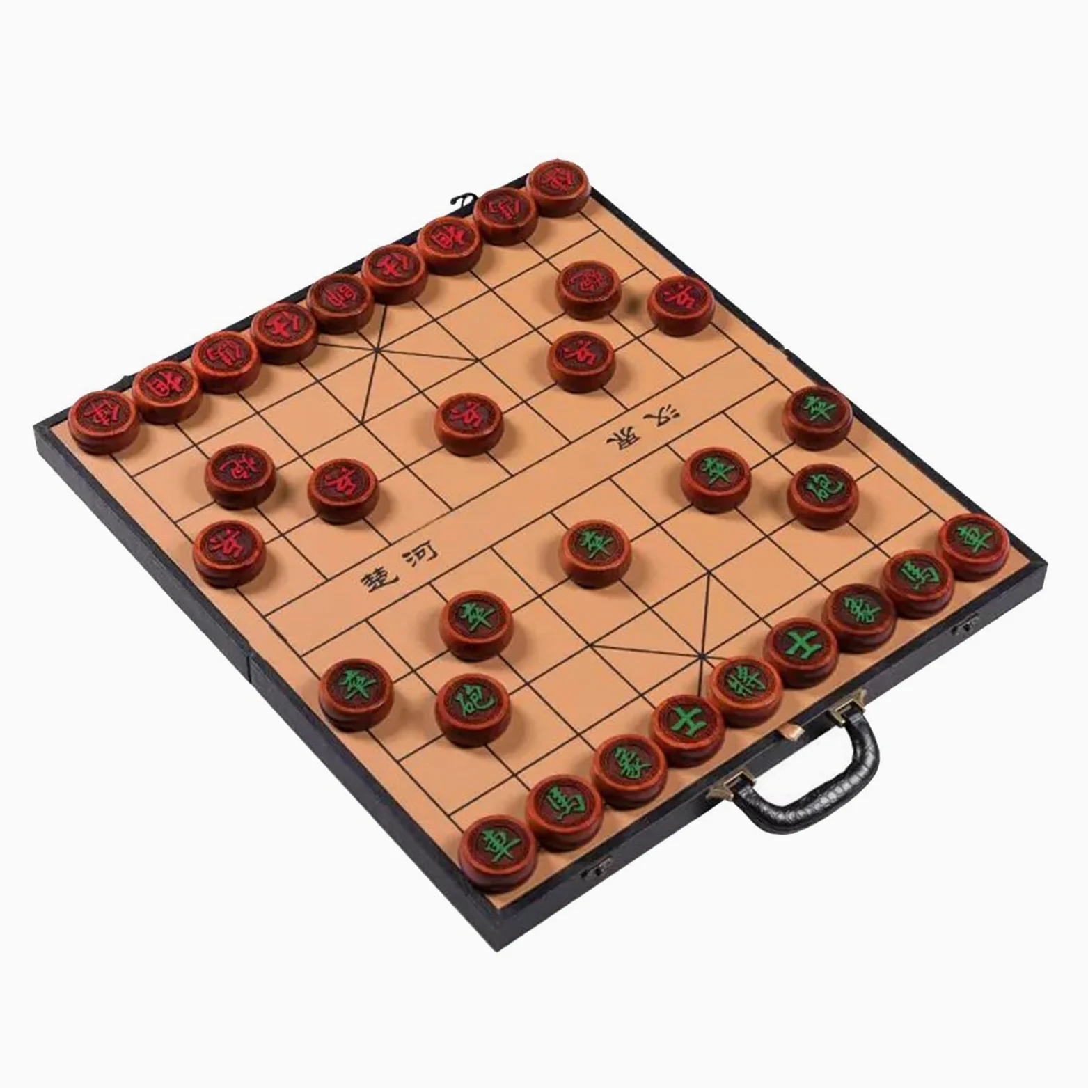 Set di Scacchi Cinesi in Palissandro per 2 Giocatori, Giochi da Tavolo strategici, Puzzle Xiangqi, Giochi da Viaggio con Scacchiera Pieghevole per Adolescenti, Adulti e Famiglie (d