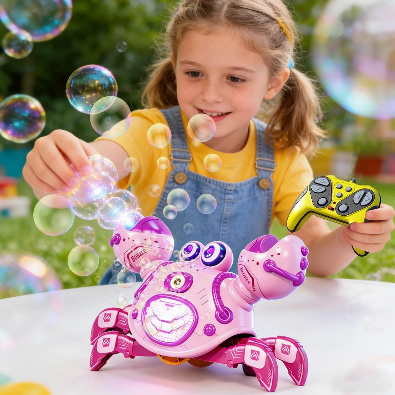 Giocattolo Strisciante Con Telecomando Interattivo Elettrico Ricaricabile | Simpatico Generatore di Bolle per Bambini per Regalo Compleanno Festa Bambini Bambine Famiglia Casa Scuola