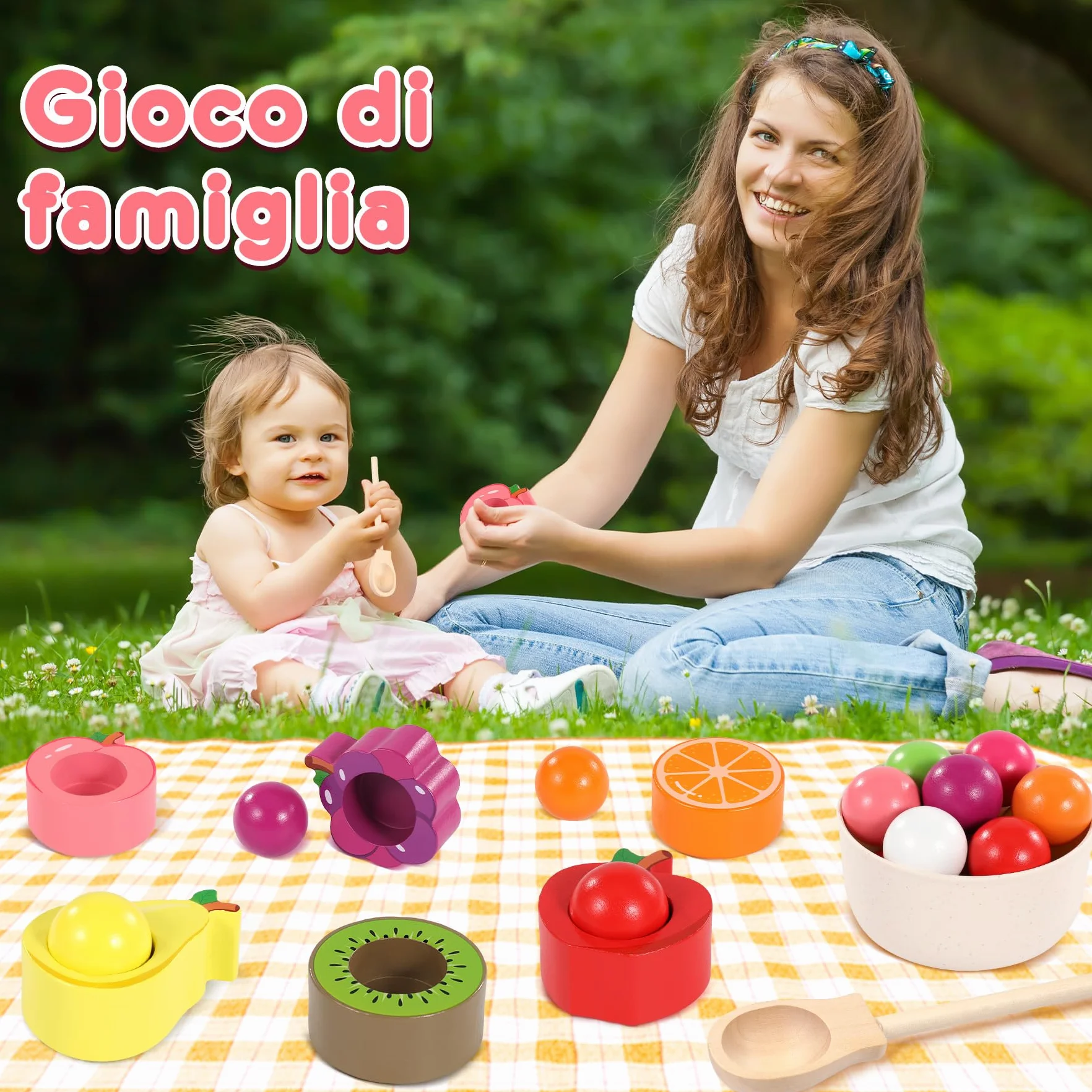 Giochi Montessori 1 2 3 Anno, Giochi Bambini 1 2 3 Anni, Palline Colorate per Bambini, Gioco Bambino 1 Anno, Giochi Legno Bambini 1 Anno