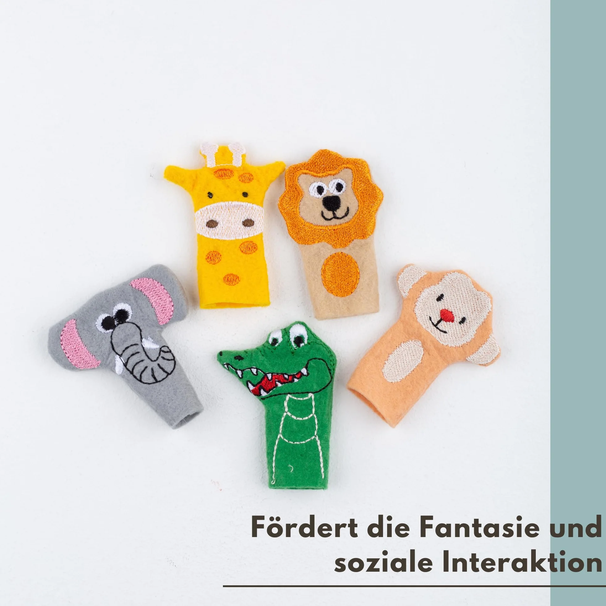 Set di bambole da dito con animali selvatici 5 pezzi feltro colorato per neonati giocattolo safari