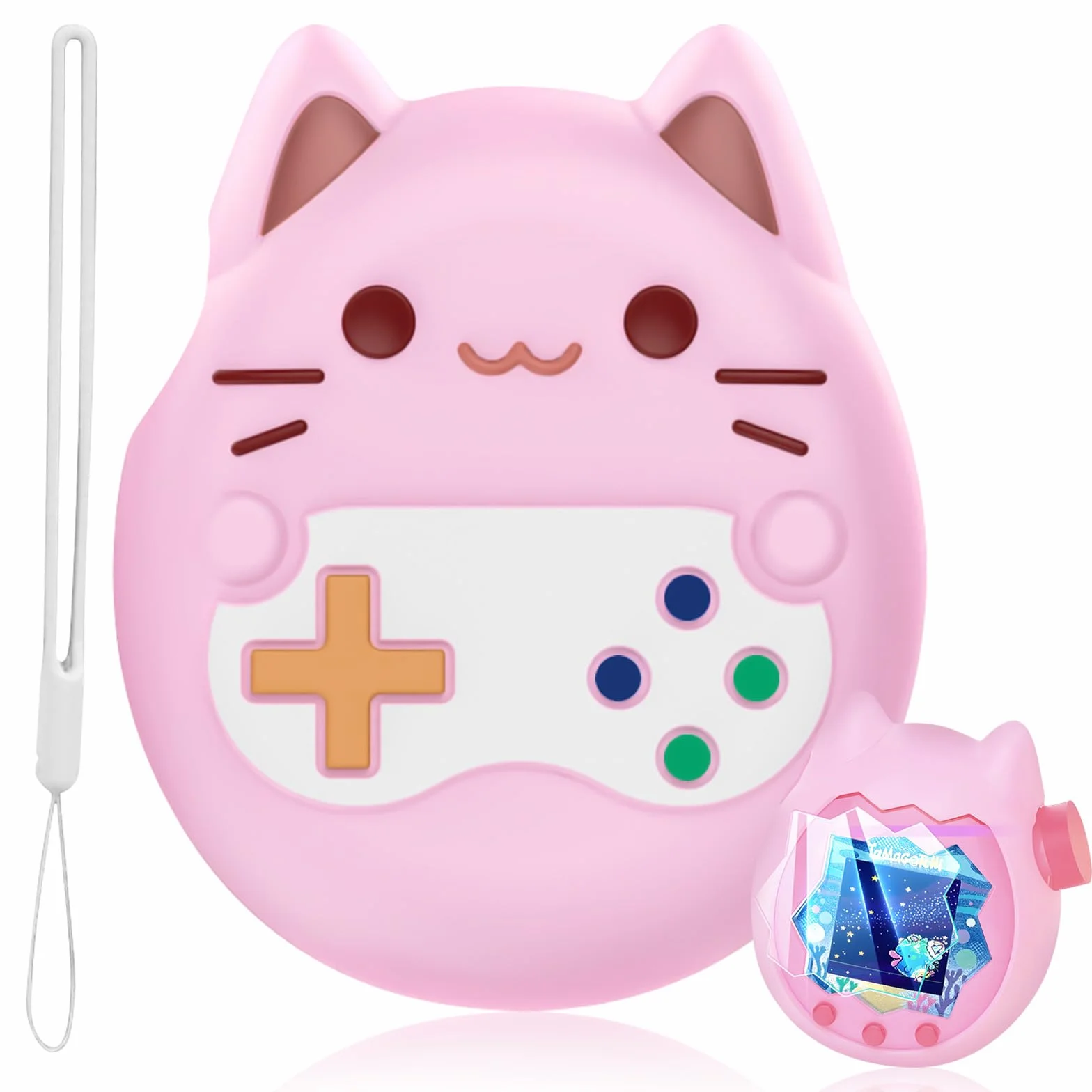 3 pellicole protettive per Tamagotchi Paradise, custodia in silicone con cordino, pellicola trasparente antigraffio, accessori per Tamagotchi Paradise, protezione antiurto per tutto il corp