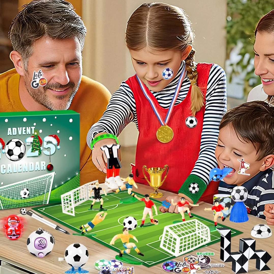 iZoeL Calendario Avvento Calcio Calendario Avvento 2025 Giocattolo per Bambini Idee Regalo Natale 2025 per 3 4 5 6 7 8 Anni Bambini Ado, Regali di Natale per Figlio Figlia Nipote Fratelli Sorelle