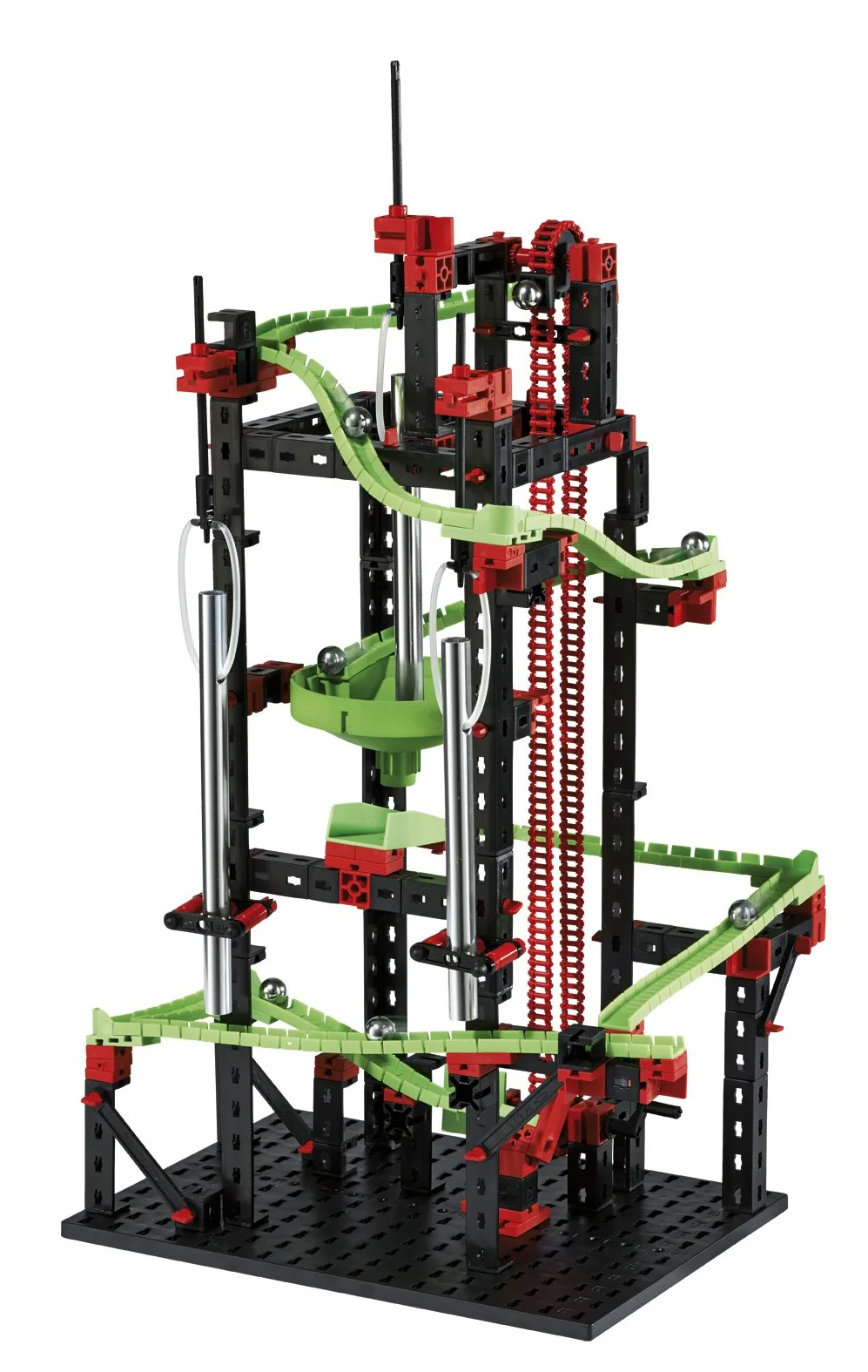 fischertechnik Dynamic M, pista per biglie sonora 7+ anni, 4 modelli | Pista per biglie versatile per bambini 533872, gioco di costruzioni con tubi sonori e binari flessibili