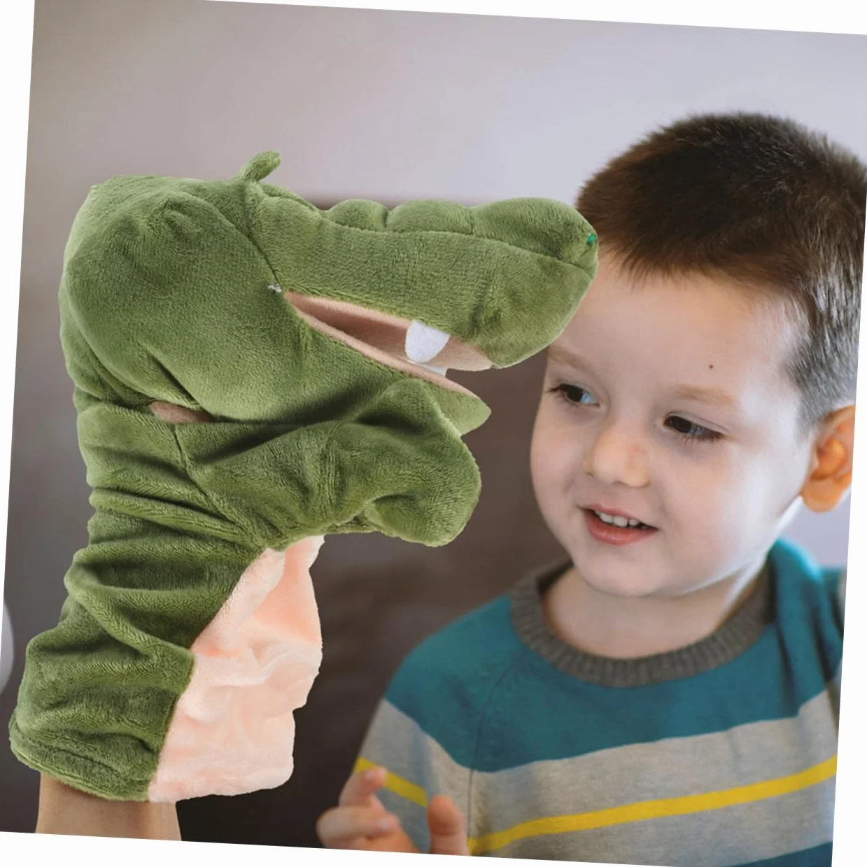 Yardwe Marionetta Da Mano Coccodrillo Peluche Morbido Giocattolo Educativo per Bambini