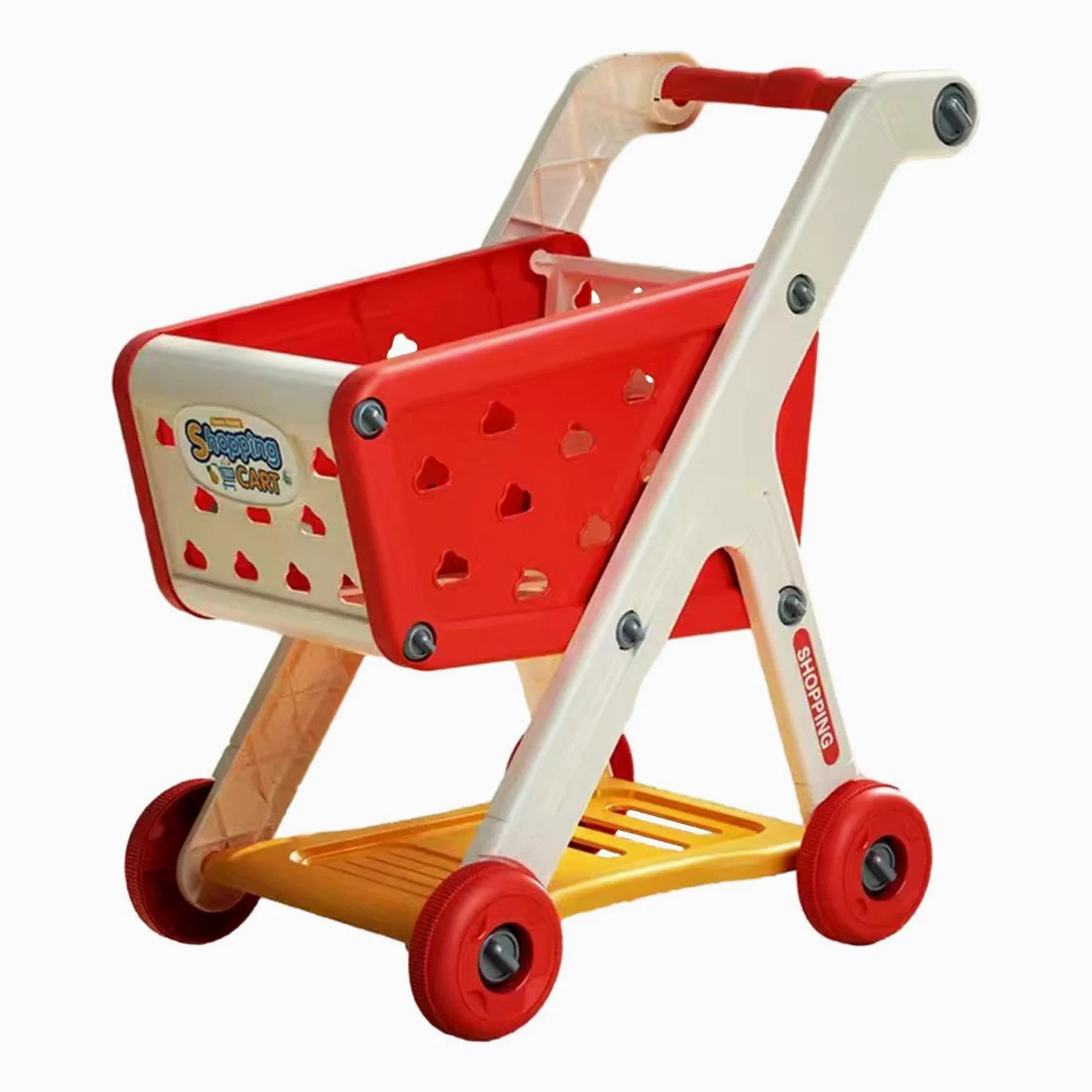 Generic Carrello Della Spesa Giocattolo per Bambini, Carrello Della Spesa Giocattolo per Bambine E Bambini, Gioco di Ruolo, per Feste, Rosso, Taglia unica bambino