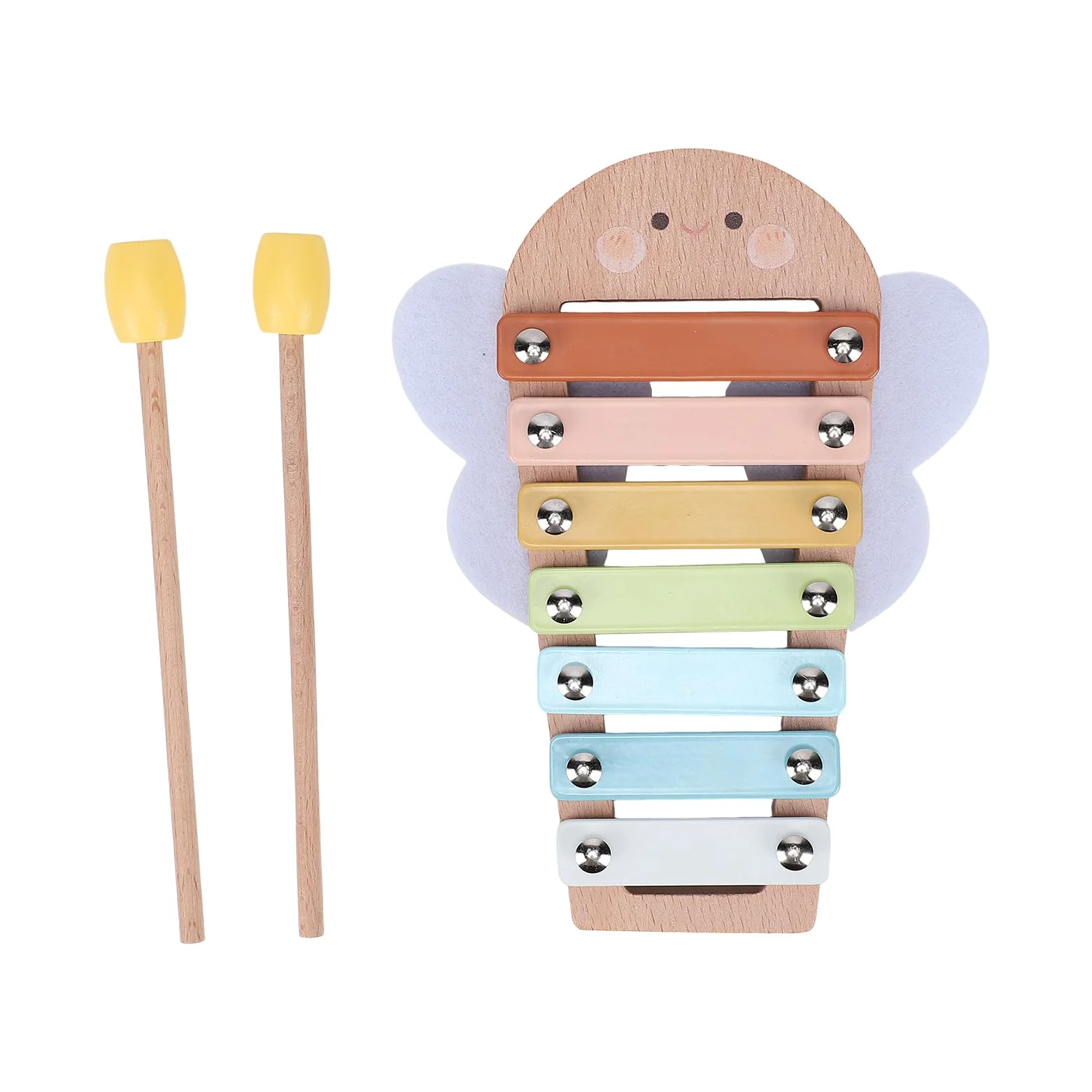 Eujgoov Set di Giocattoli a Percussione in Legno, Strumenti Musicali in Legno Naturale per Bambini con Xilofono e Tamburello, Perfetti per attività di Apprendimento in età Prescolare