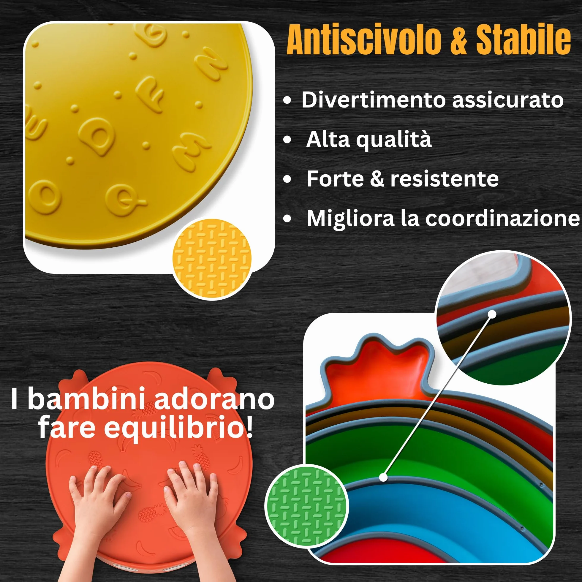 Pietre di equilibrio per bambini – Antiscivolo & stabili – Gioco Montessori per sviluppare equilibrio, motricità & coordinazione – Gioco sensoriale ed educativo per interno & esterno