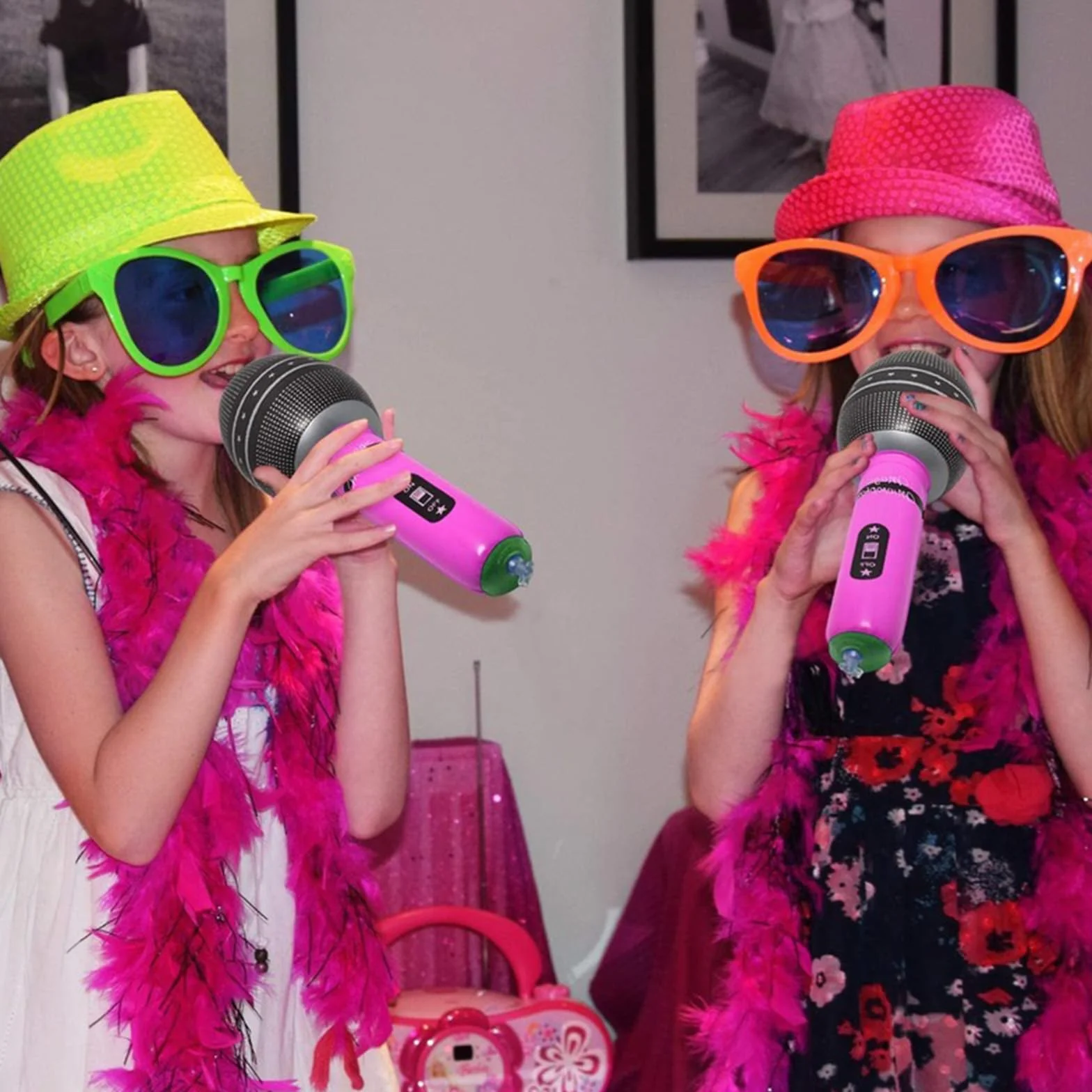 Microfono Gonfiabile 4pcs Strumento Musicale per Bambini Adulti Decorazioni Festa