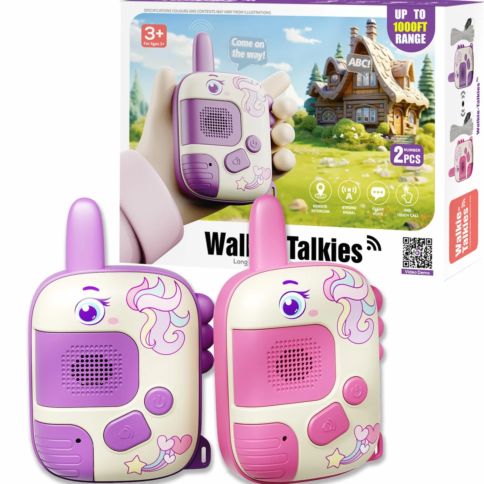DQMOON Walkie-Talkie per Bambini, Giocattolo Unicorno Regalo 3-9 Anni