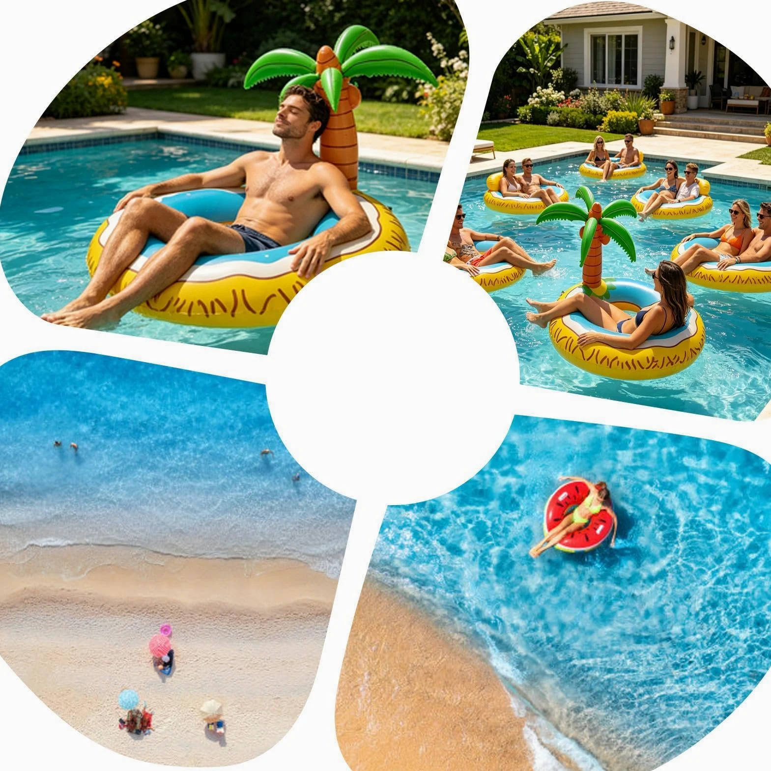 Gonfiabili Divertenti Da Piscina Enorme Ciambella Gonfiabile Galleggiante | Galleggianti Da Piscina Per Nuoto Lago Spiaggia Fiume Abbronzatura Acqua Sole