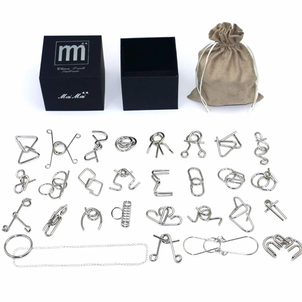 Rompicapo in Metallo Torsione Puzzle 3D Gioco di Mente Classico Giocattoli Educativi IQ Test Regalo Adulti Bambini