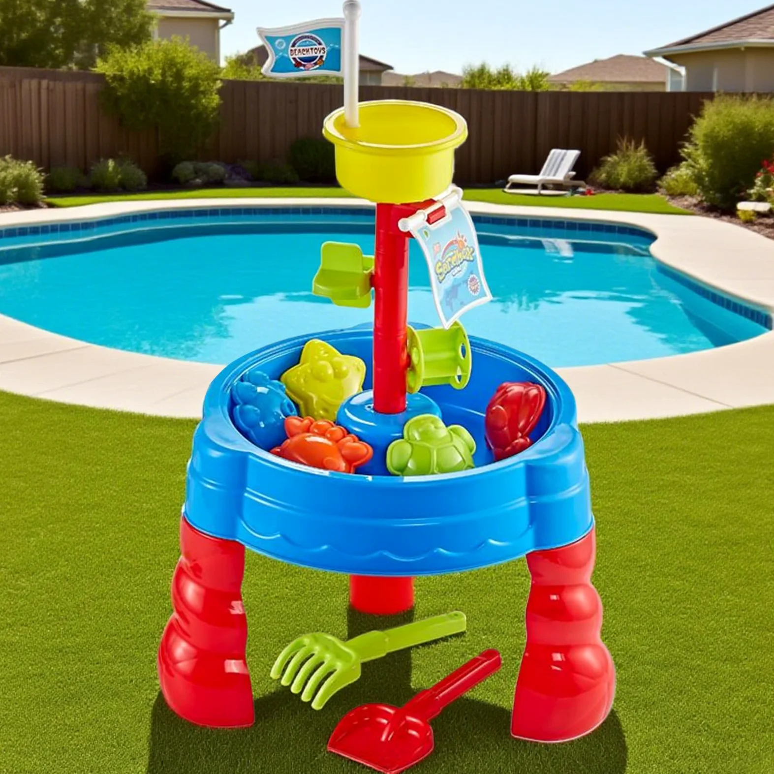 Generico Tavolo Sabbia Esterno Tavolo attività Sensoriale | Centro Attività Giocattolo Esterno per Bambini Giardino Cortile Area Giochi