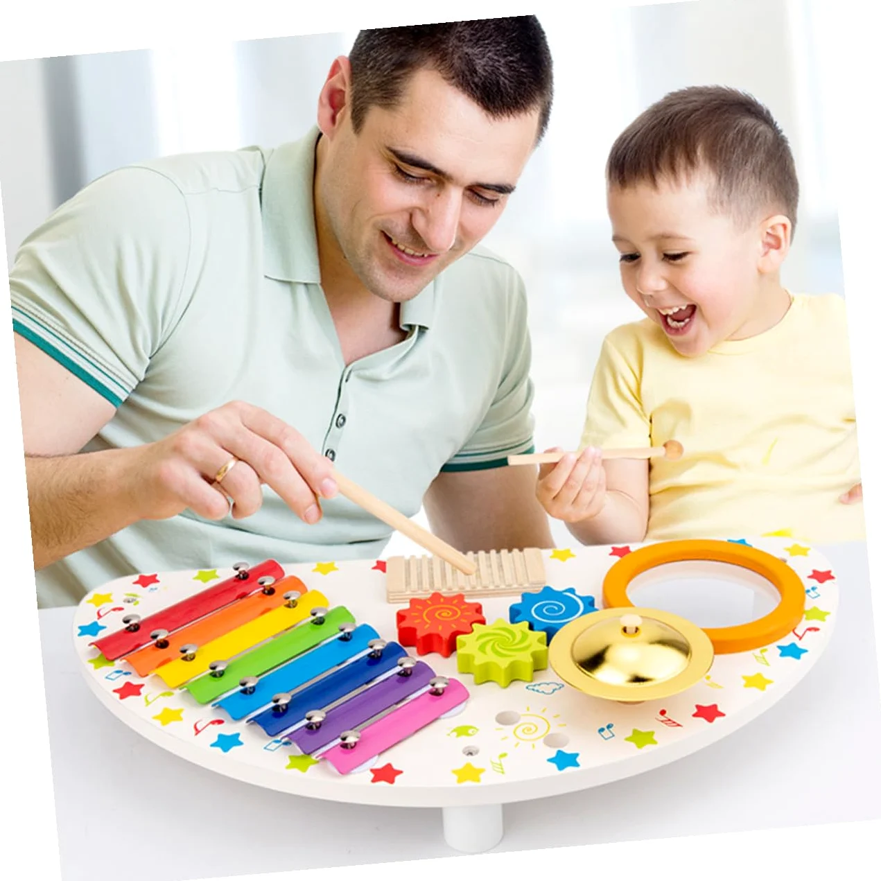 Set di Strumenti Musicali in Legno per Ragazzo Ragazza Xilofono e Percussioni per Divertimento e Apprendimento Musicale
