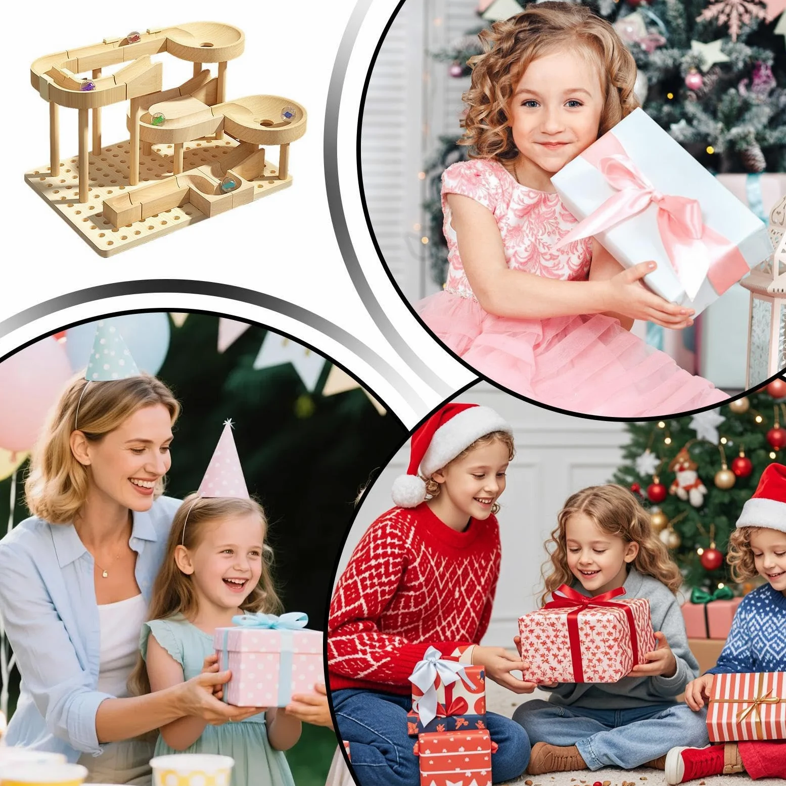 Pista per Biglie Giochi STEM In Legno Per Apprendimento | Labirinto Di Biglie Da Costruzione Giocattoli Educativi Per Bambini per Aula Casa Scuola Asilo Compleanno Natale Bambini