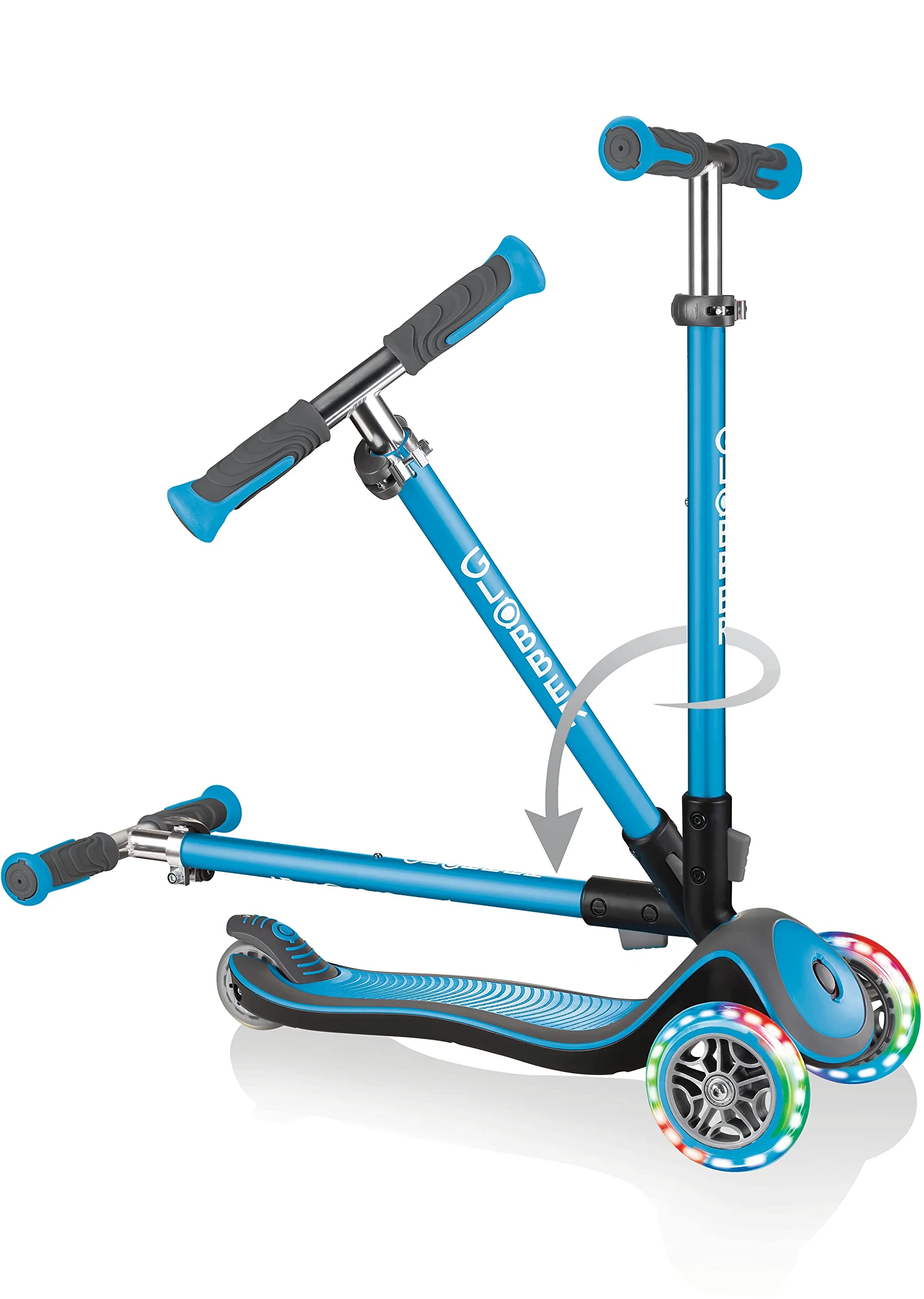 GLOBBER Elite Scooter - Monopattino per bambini dai 3 anni in su, ABEC 5, 3 ruote, regolabile in altezza, ruote LED