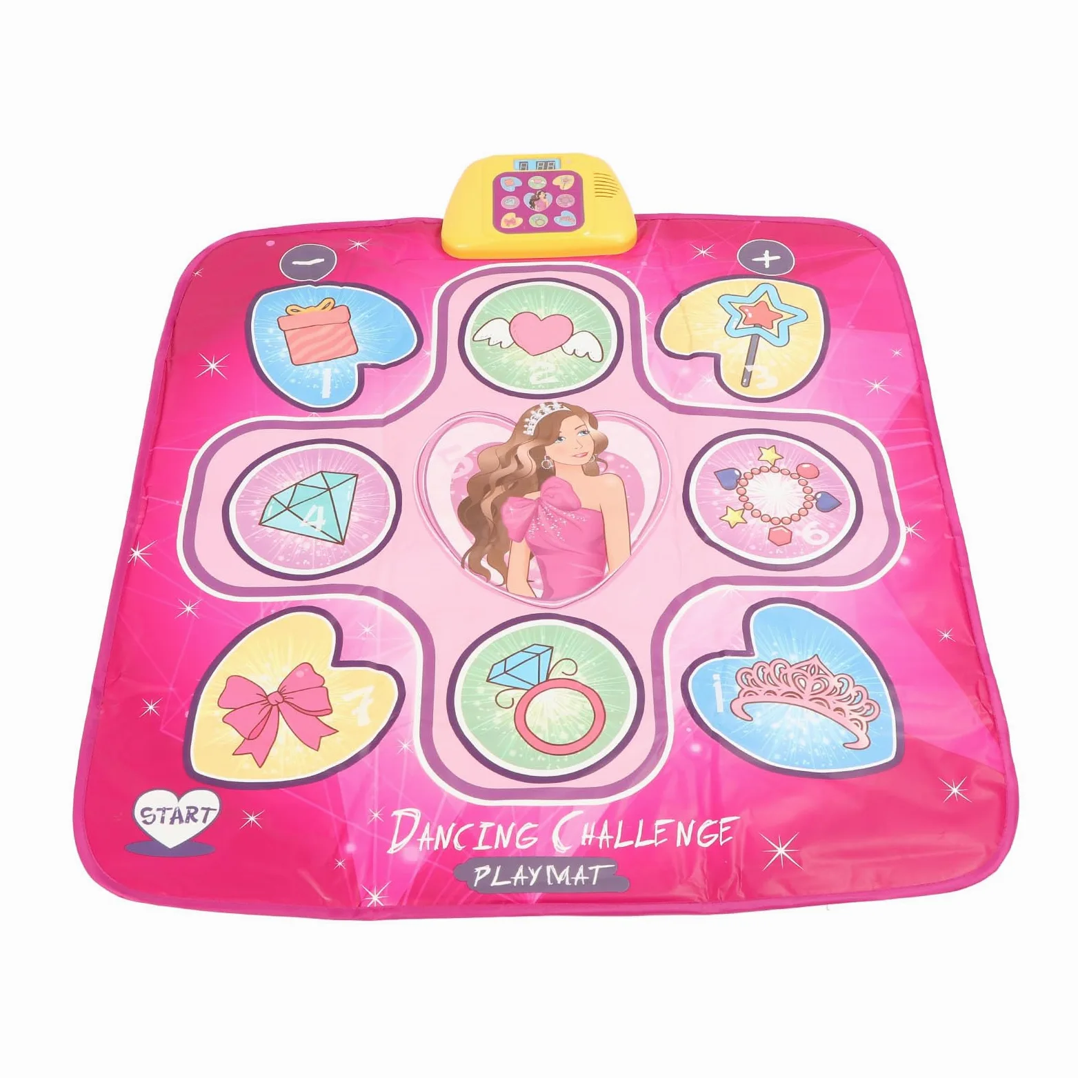Asixxsix Tappetino da Ballo Elettronico, Tappetino da Gioco Musicale Pieghevole in Plastica Migliora la Coordinazione Tappetino da Ballo Programmabile con Connessione Wireless per Bambini