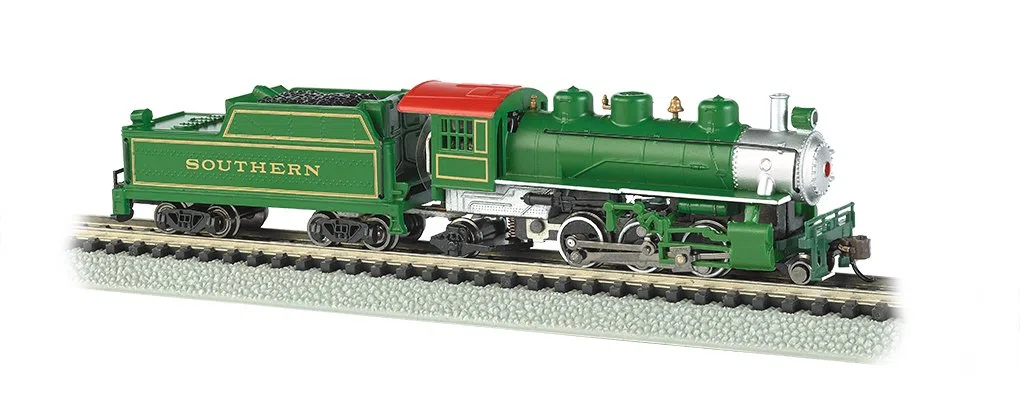 Bachmann And Tender Southern Train Car, Green, N Scale Auto Prairie 2-6-2 Locomotiva e tenero vagone del Treno del Sud, Verde, Scala N, Colore, 51572