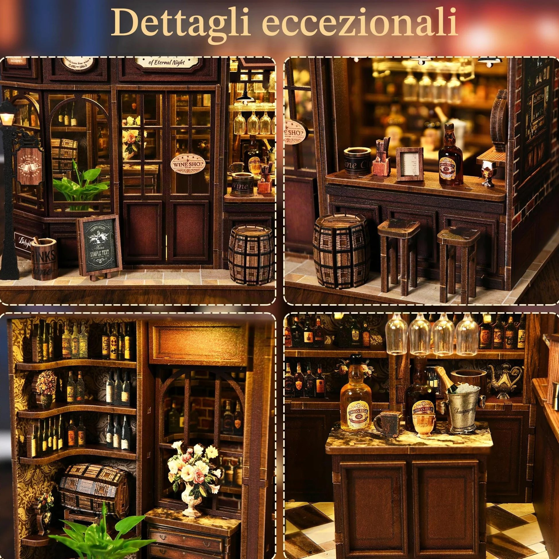 MAKEASY Book Nook Kit - Kit Casa in Miniatura Fai-da-Te per Adulti e Adolescenti, Puzzle 3D in Legno Inserto Decorativo per Libreria, Kit Modellino Tiny House Booknook, Regali Creativi per Famiglia e