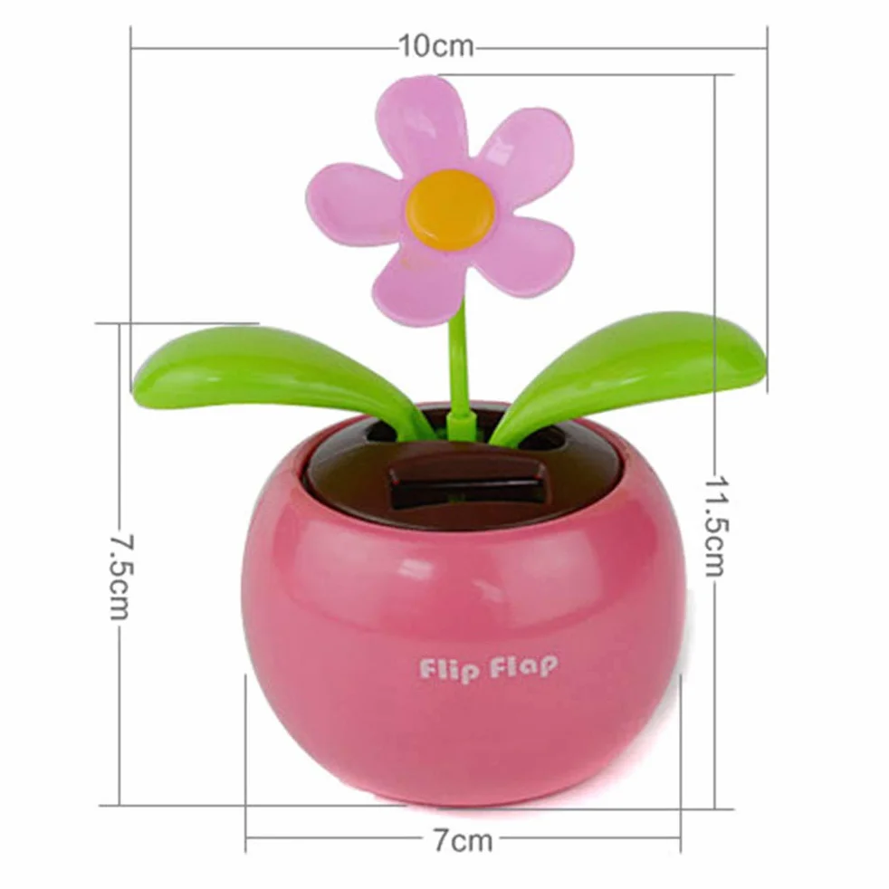 Fiori danzanti a energia solare 4 pezzi, decorazione da scrivania in plastica