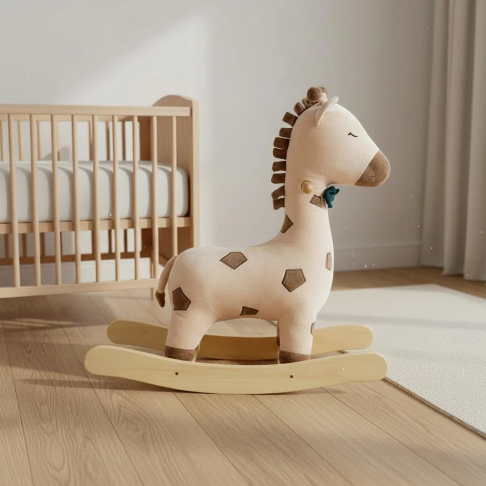 Qianly Gioco a Dondolo Giraffa in Legno Stile Nordico Dondolo a Forma di Giraffa Design Anti-Ribaltamento Giocattolo prima Infanzia per Bambini Piccoli
