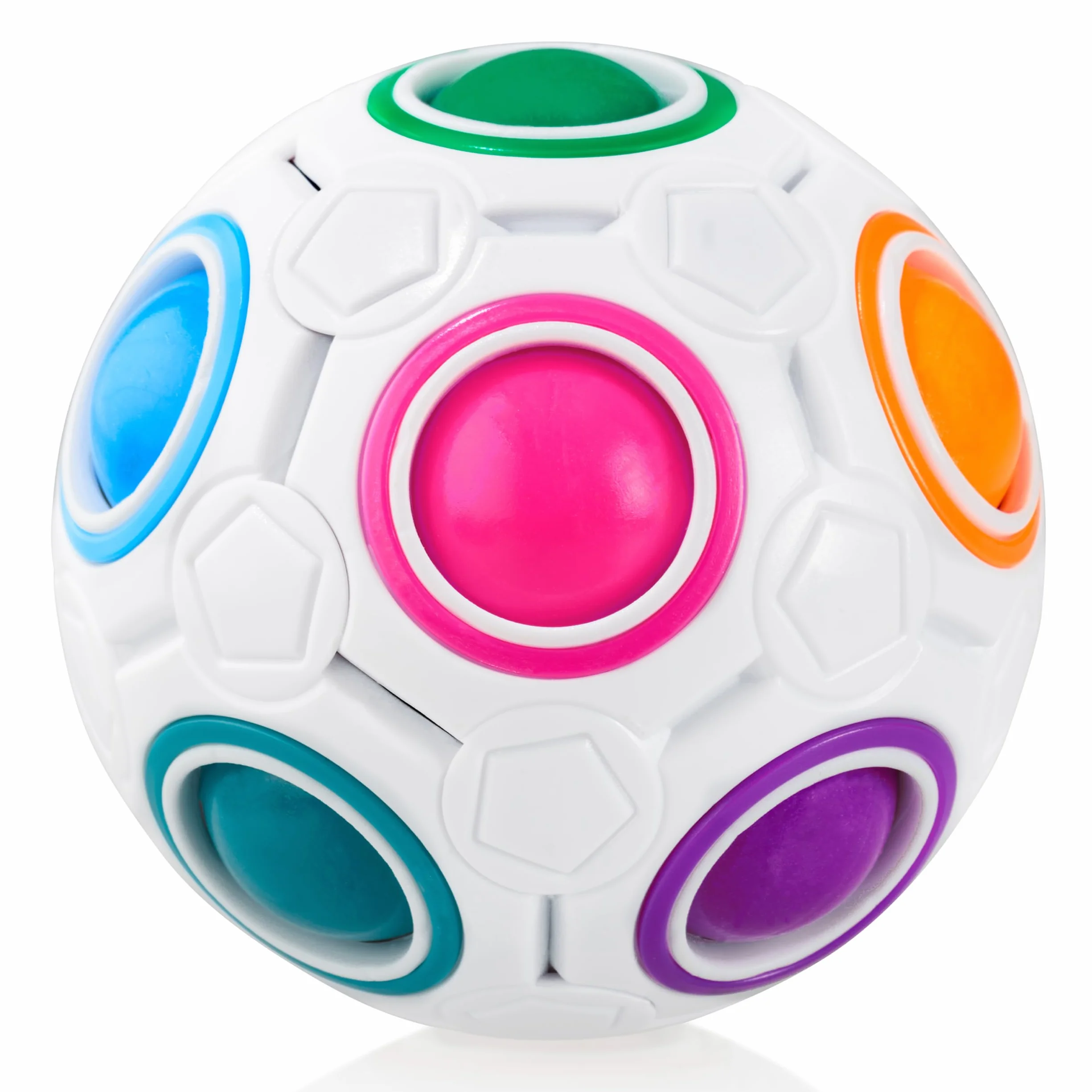 CUBIDI® Palla Magica Arcobaleno Puzzle 3D. Rompicapo Antistress per Bambini e Adulti. Ideale Come Regalo Bambino 6 Anni o per Giochi da Viaggio.