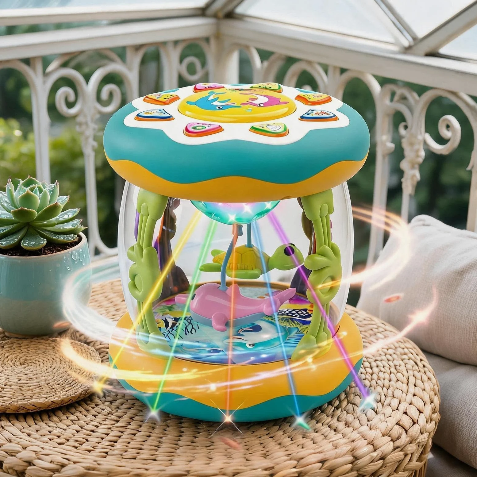 Giocattolo musicale per bambini, rotante con colorate | Tamburi educativi per bambini in età prescolare, asilo, compleanno, vacanze, asilo, appartamento, camera da letto, soggiorno