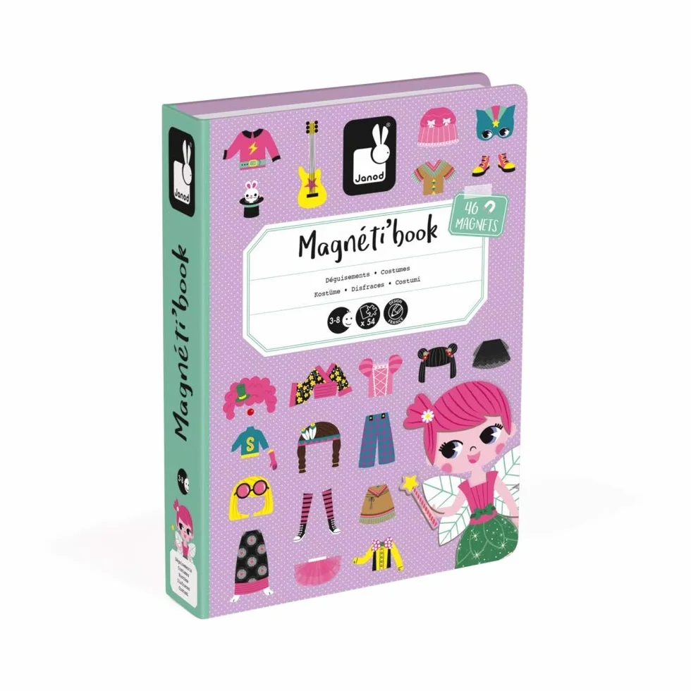 Janod Magnéti' Book Ragazzina Gioco Educativo Magnetico 50 Pezzi Apprendimento Motricità Fine Immaginazione 3 Anni