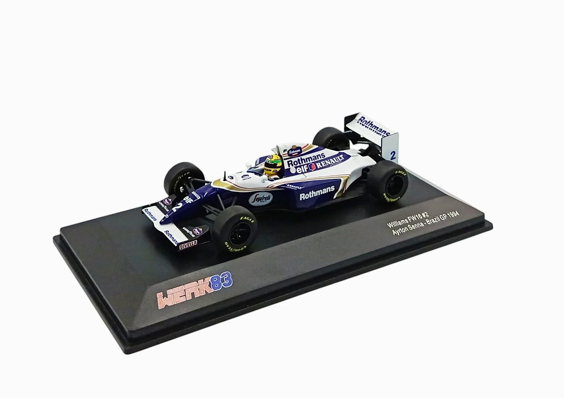 OPO 10 Auto di Formula 1 Compatibile con Renault Williams FW16#2 Ayrton Senna GP del Brasile 1994 - Scala 1/43 W430008