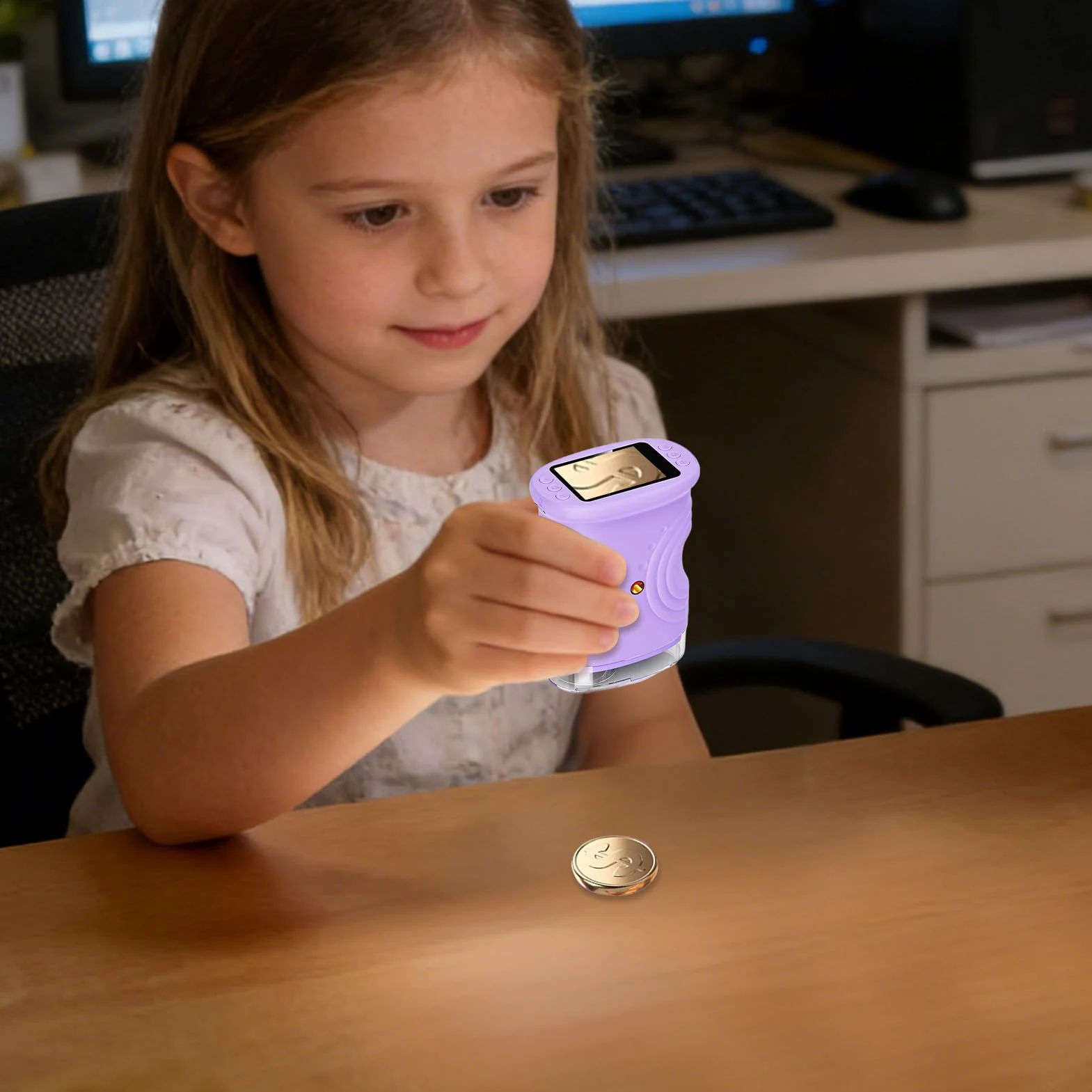 Microscopio per Bambini Giocattoli Scientifici Educativi Ricaricabili 1000X | Microscopio Portatile Digitale con Schermo da 5 cm Per Ragazzi Casa Laboratorio Esplorazione Natura