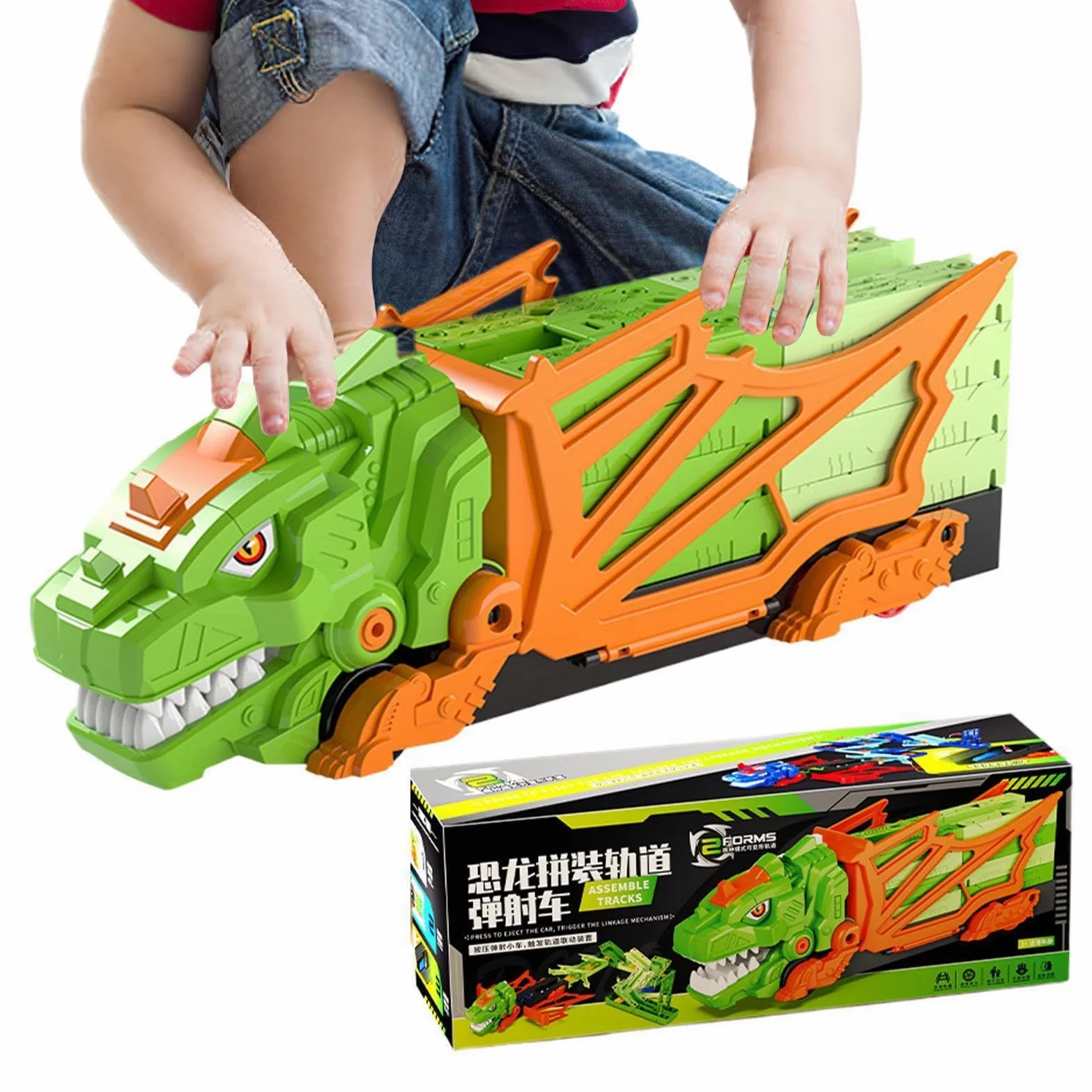 Pista Dinosauri Macchinine Da Corsa Giocattoli Veicoli Playset Interattivo | Pista Da Corsa Dinosauri Giocattolo Per Casa Viaggi Esterno Scuola Materna Asilo Interno Giardino