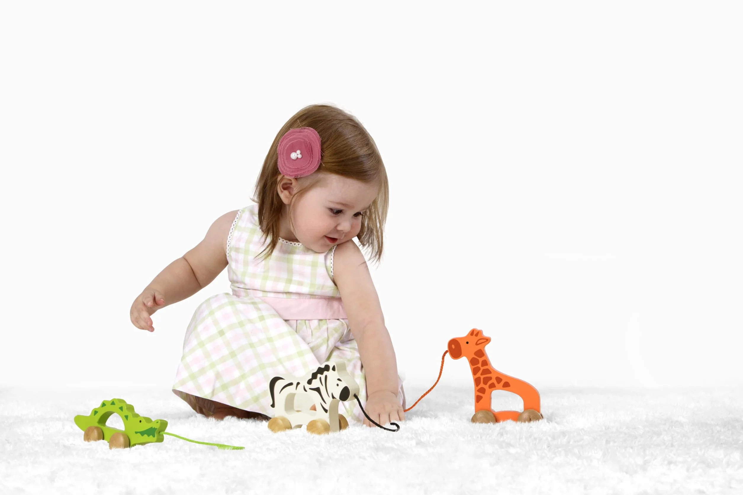Hape - Giraffa Spingi&Tira | Animali in legno trainabili con cordino e rotelle - Push&Pull Toys per bambini dai 12 mesi