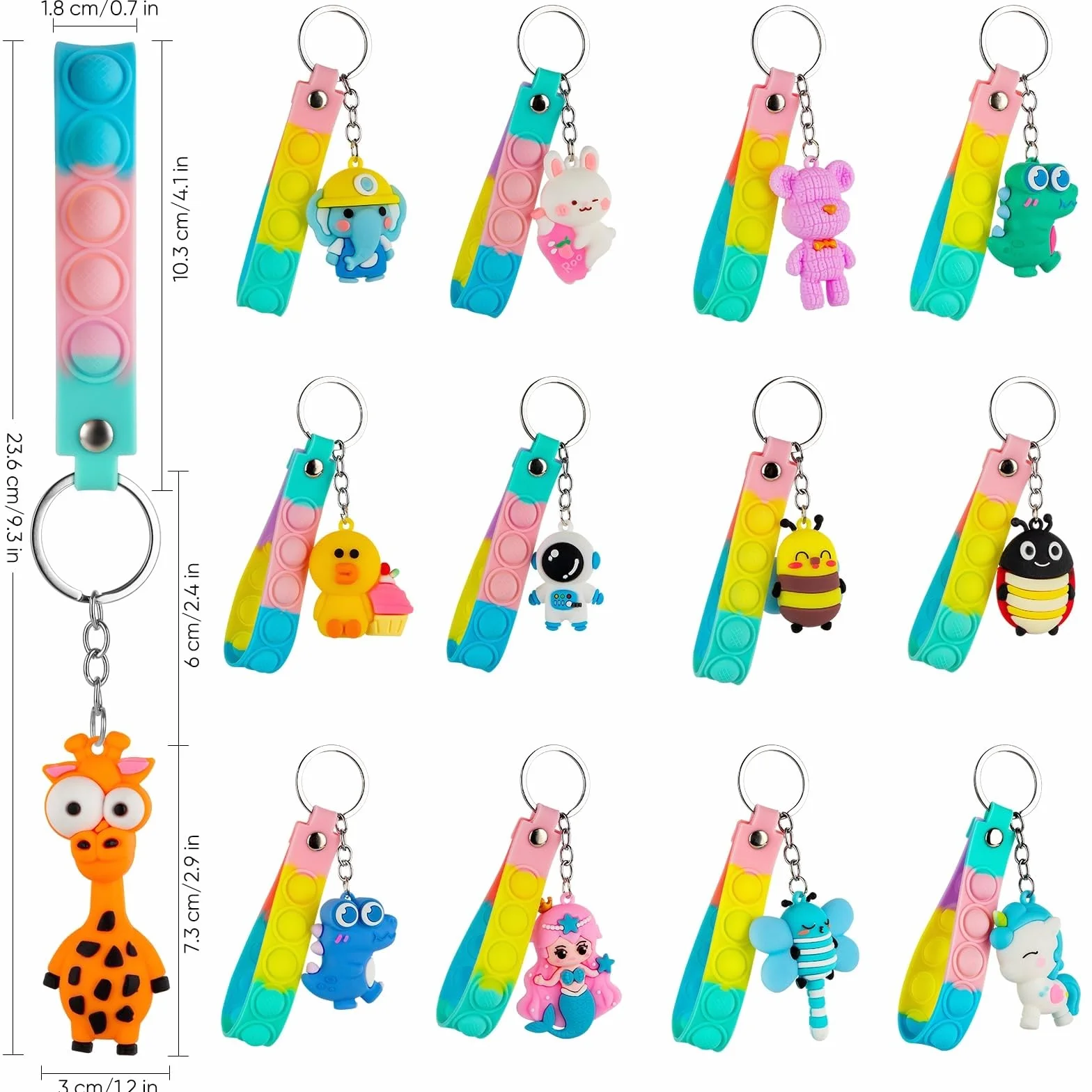 Portachiavi Animale Pop Fidget Toys Antistress dla Dzieci Gadget Prezent Urodzinowy