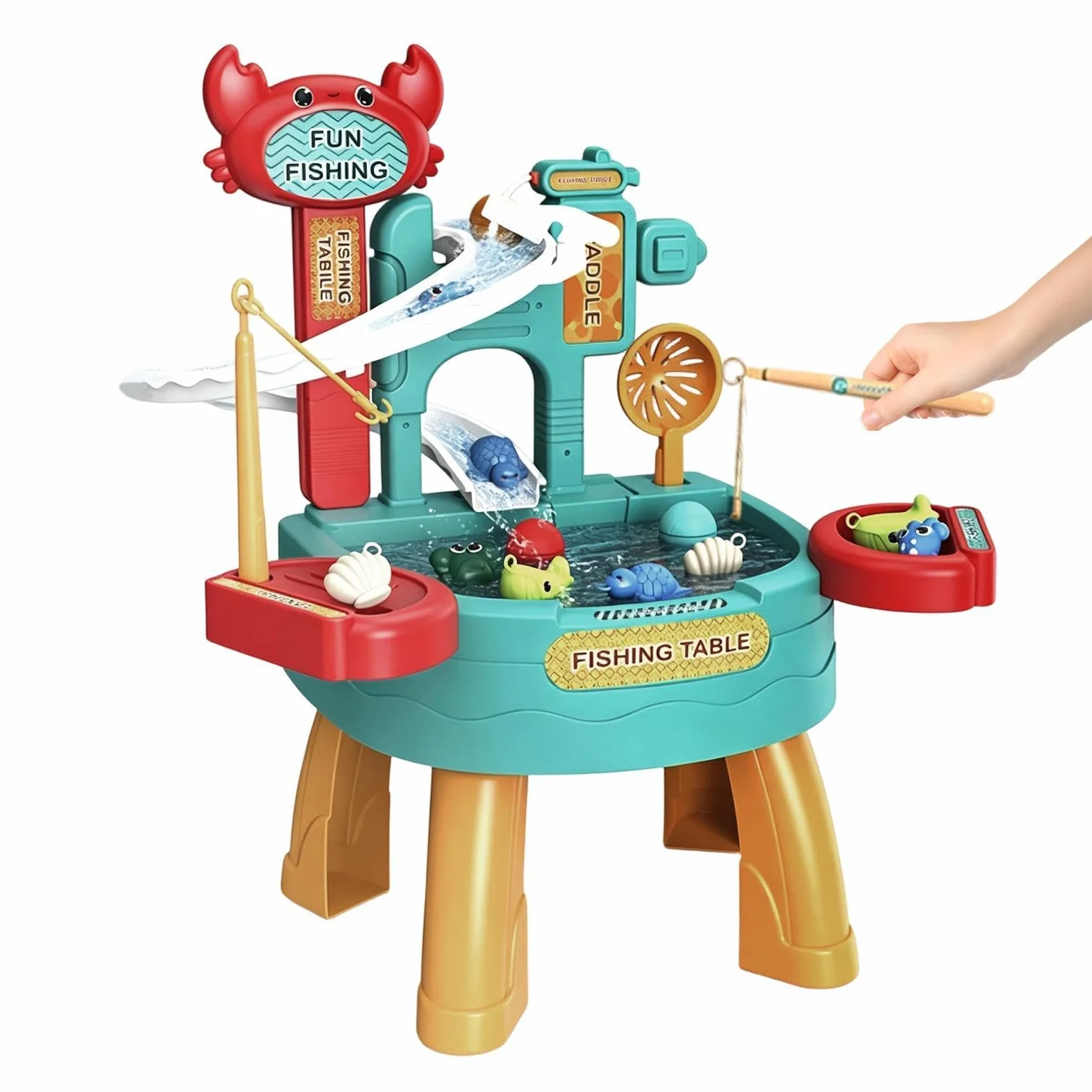 Tavolo Acqua Da Esterno Di Pesca Estivo | Lavello Con Acqua Corrente Per Maschi Bambini In Età Prescolare Giardino Patio Spiaggia Campeggio Asilo Casa Bagno Vacanze