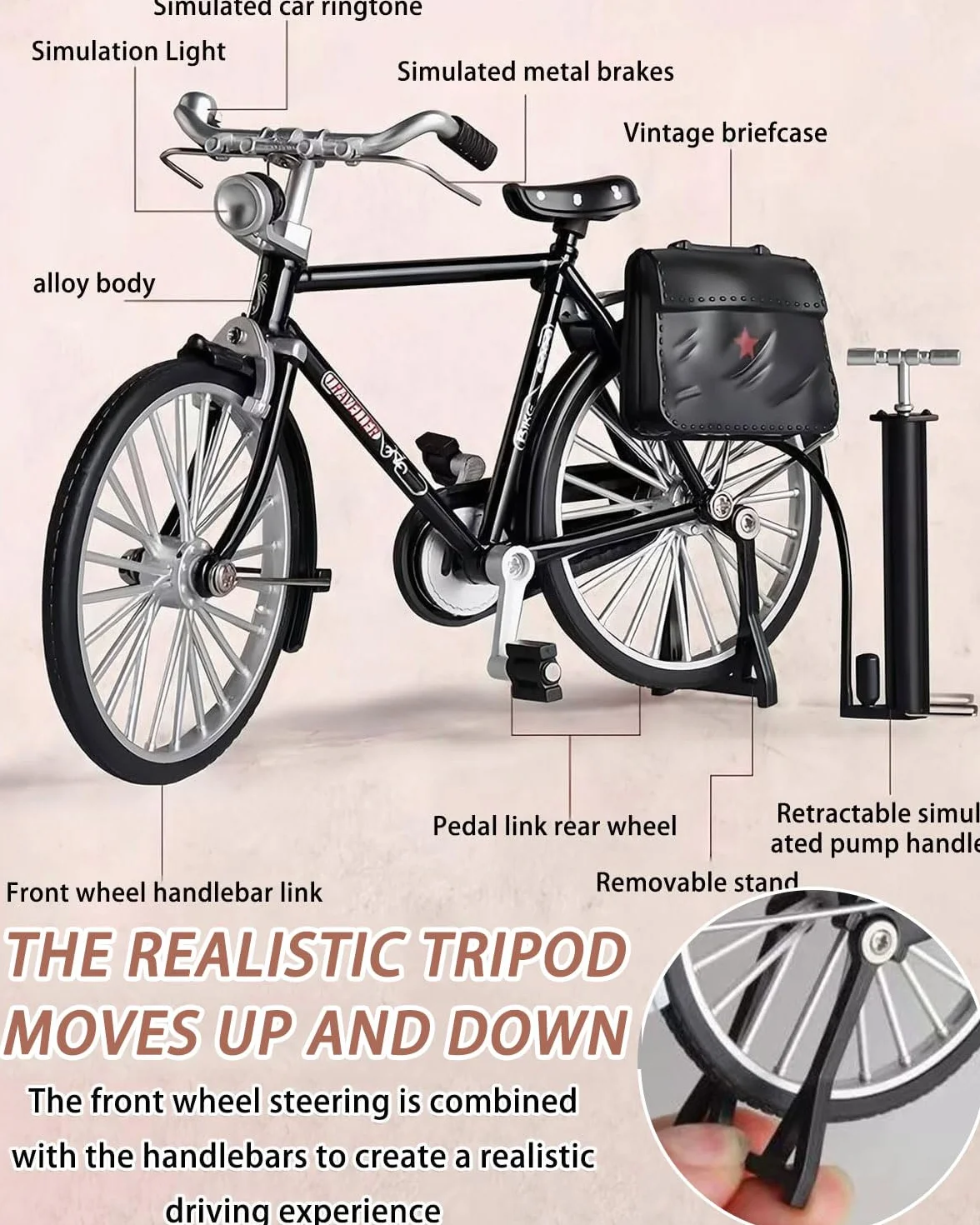 BKit Fai da Te in Scala per Modello di Bicicletta,modellino bici,Kit di Giocattoli per modellini di Bici da Dito,Kit Scala Modello Bicicletta Simulazione 1/10,per camera da letto,idea regalo