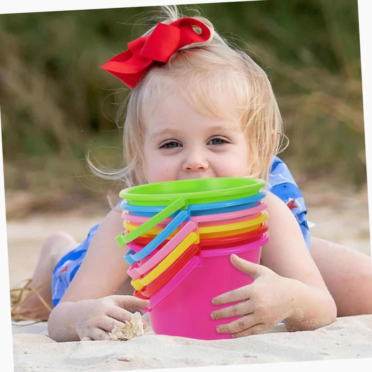 Secchiello per Sabbia Ragazzo Ragazza 12 Pezzi in Abs Giocattolo Mare | Festa Estiva, Accessori per Spiaggia, Uso Versatile in Giardino e Spiaggia