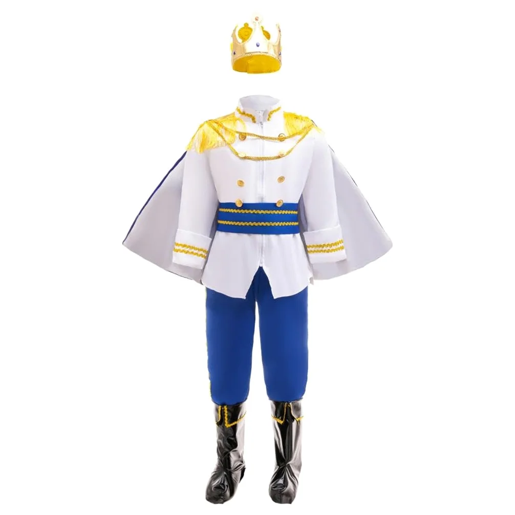Lito Angels Costume Principe Reale per Bambino | Stile Principe Reale, Corona, Mantello, Giacca, Pantaloni, Halloween e Carnevale, Festa di Compleanno