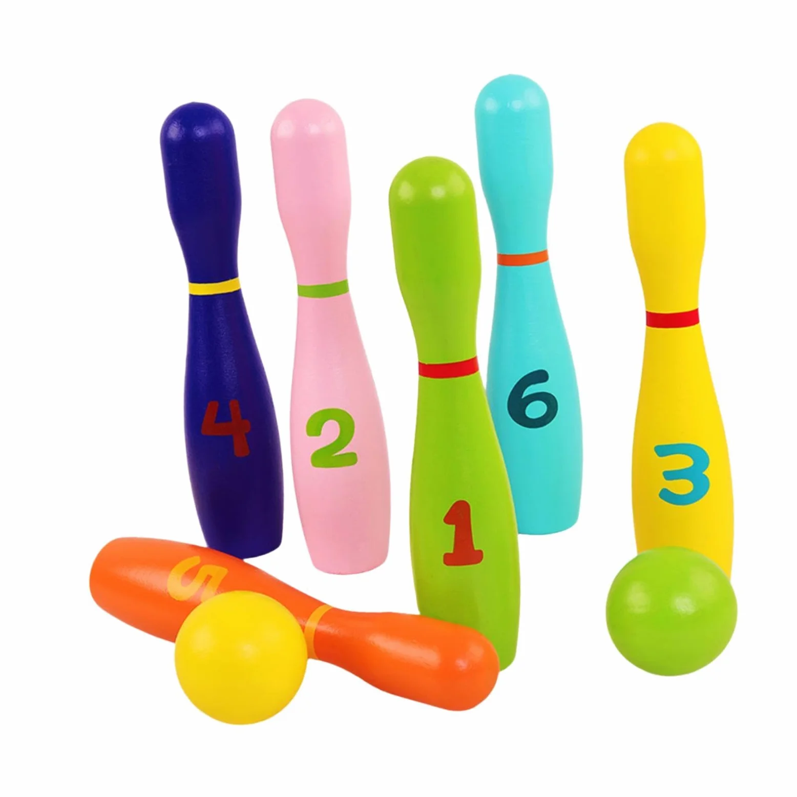 Set da Bowling per Bambini, Set da Bowling in Legno per Lo Sviluppo Precoce, Gioco di attività al Chiuso, Ideale Come Regalo, Giocattolo per La Casa