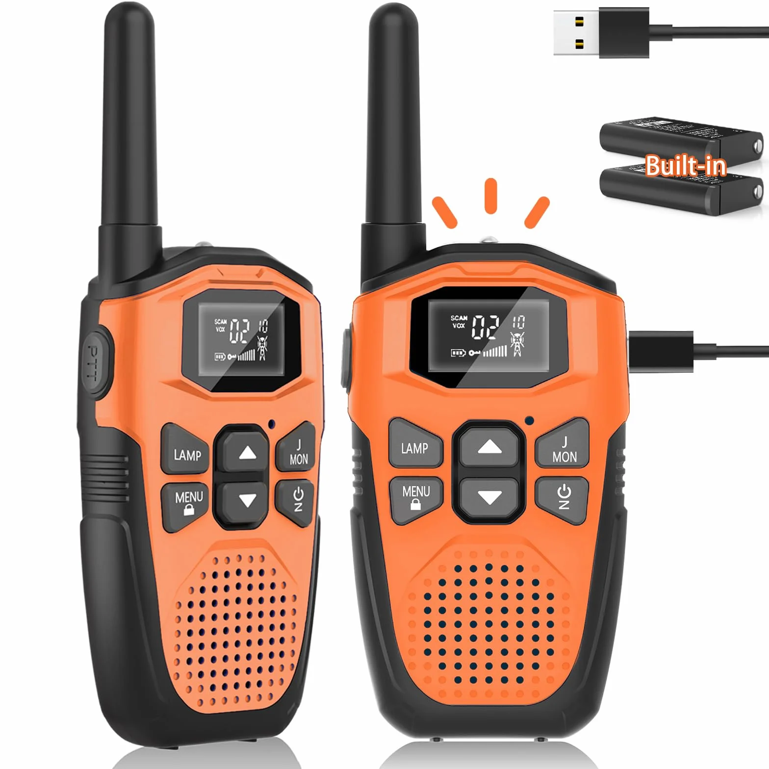 Walkie-Talkie Bambini Ricaricabili NXGKET 16 Canali USB-C Torcia Gioco Campeggio