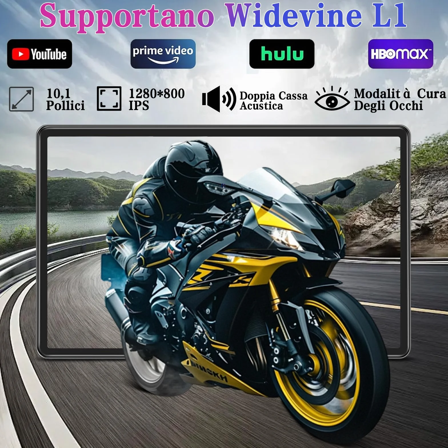 ZIOVO Tablet Bambini 10 Pollici Tablets Android 15, 30GB RAM+64GB ROM(TF 2TB), 5G WiFi Tablets,Gemini AI/Octa-Core/Widevine L1/Face ID/Parentale Controllo/6000 mAh/BT 5.0, Tablet con Eva Caso-Verde